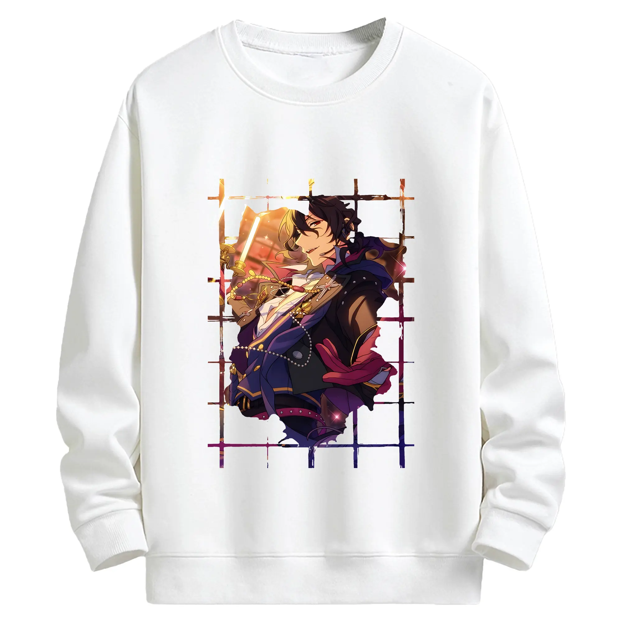 あんさん ぶる グッズ UNDEAD 朔間零 - キッズ クルーネックスウェットシャツ ・ フロントプリント ・ 綿80％ ポリエステル20％ ・ 快適 通学 スポーツ 日常使い お散歩用