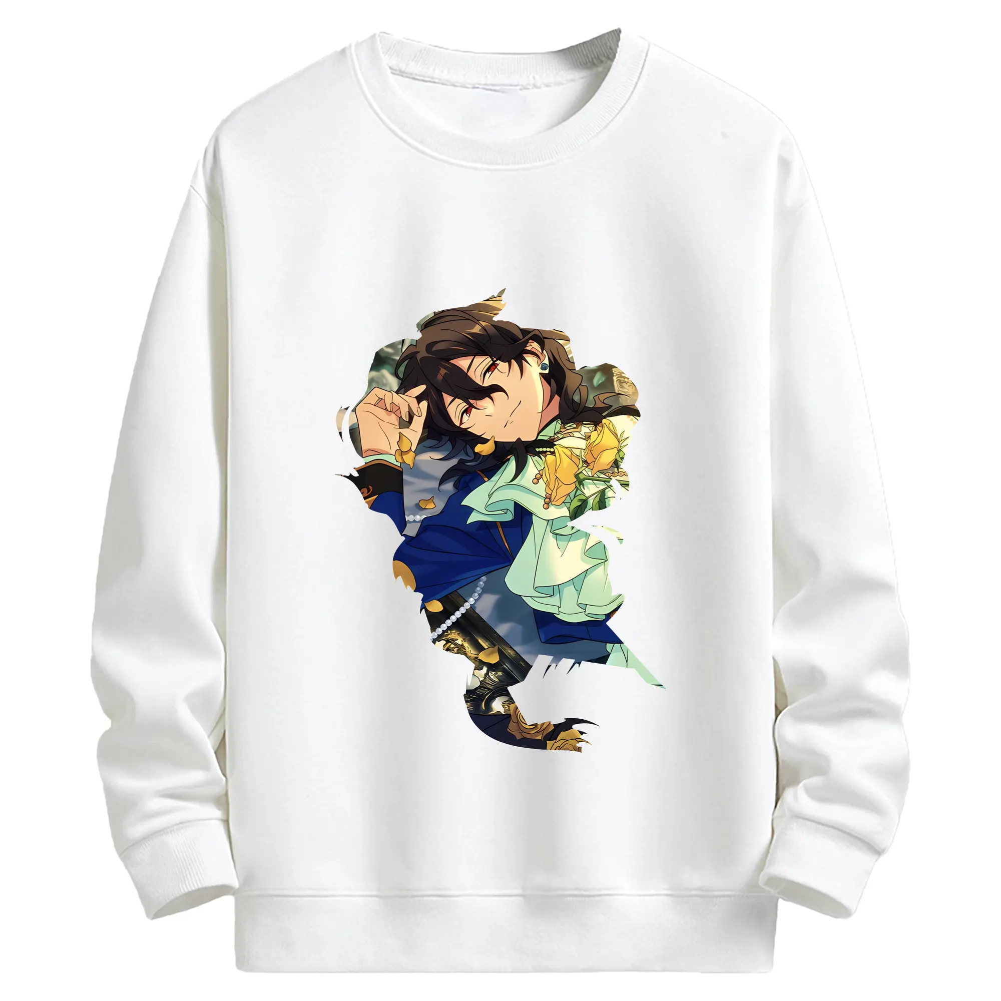 あんさん ぶる グッズ UNDEAD 朔間零 - キッズ クルーネックスウェットシャツ ・ フロントプリント ・ 綿80％ ポリエステル20％ ・ 快適 通学 スポーツ 日常使い お散歩用