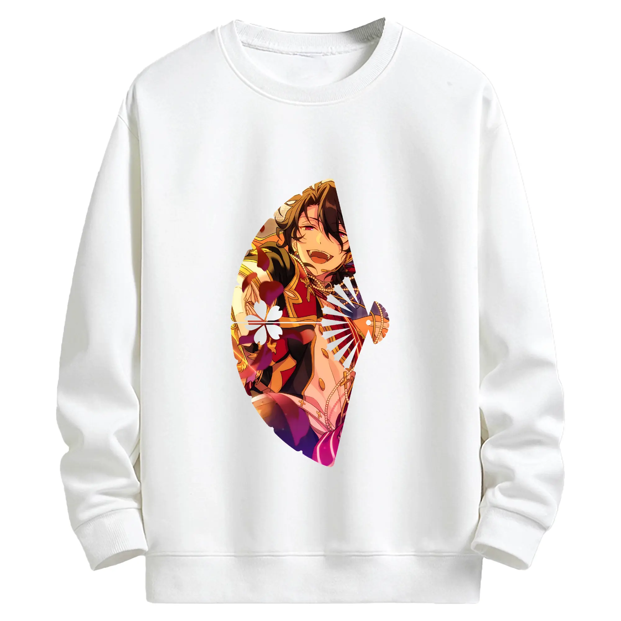 あんさん ぶる グッズ UNDEAD 朔間零 - キッズ クルーネックスウェットシャツ ・ フロントプリント ・ 綿80％ ポリエステル20％ ・ 快適 通学 スポーツ 日常使い お散歩用