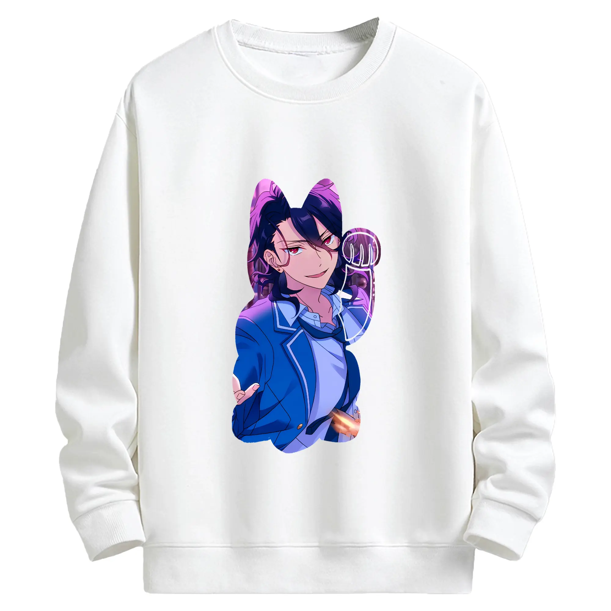 あんさん ぶる グッズ UNDEAD 朔間零 - キッズ クルーネックスウェットシャツ ・ フロントプリント ・ 綿80％ ポリエステル20％ ・ 快適 通学 スポーツ 日常使い お散歩用