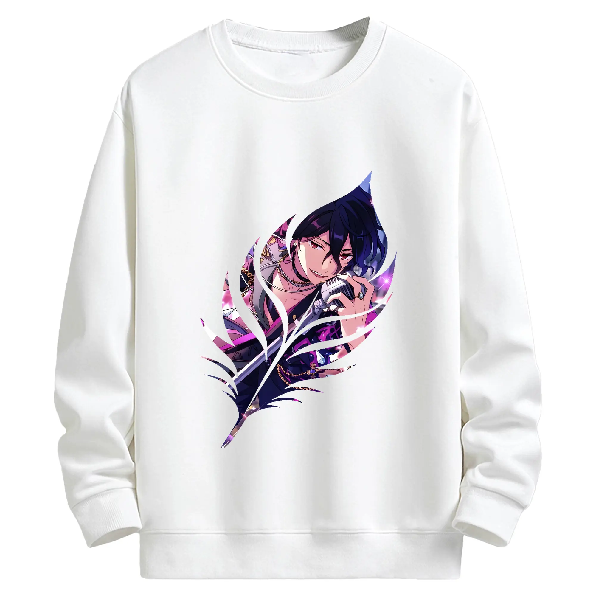 あんさん ぶる グッズ UNDEAD 朔間零 - キッズ クルーネックスウェットシャツ ・ フロントプリント ・ 綿80％ ポリエステル20％ ・ 快適 通学 スポーツ 日常使い お散歩用