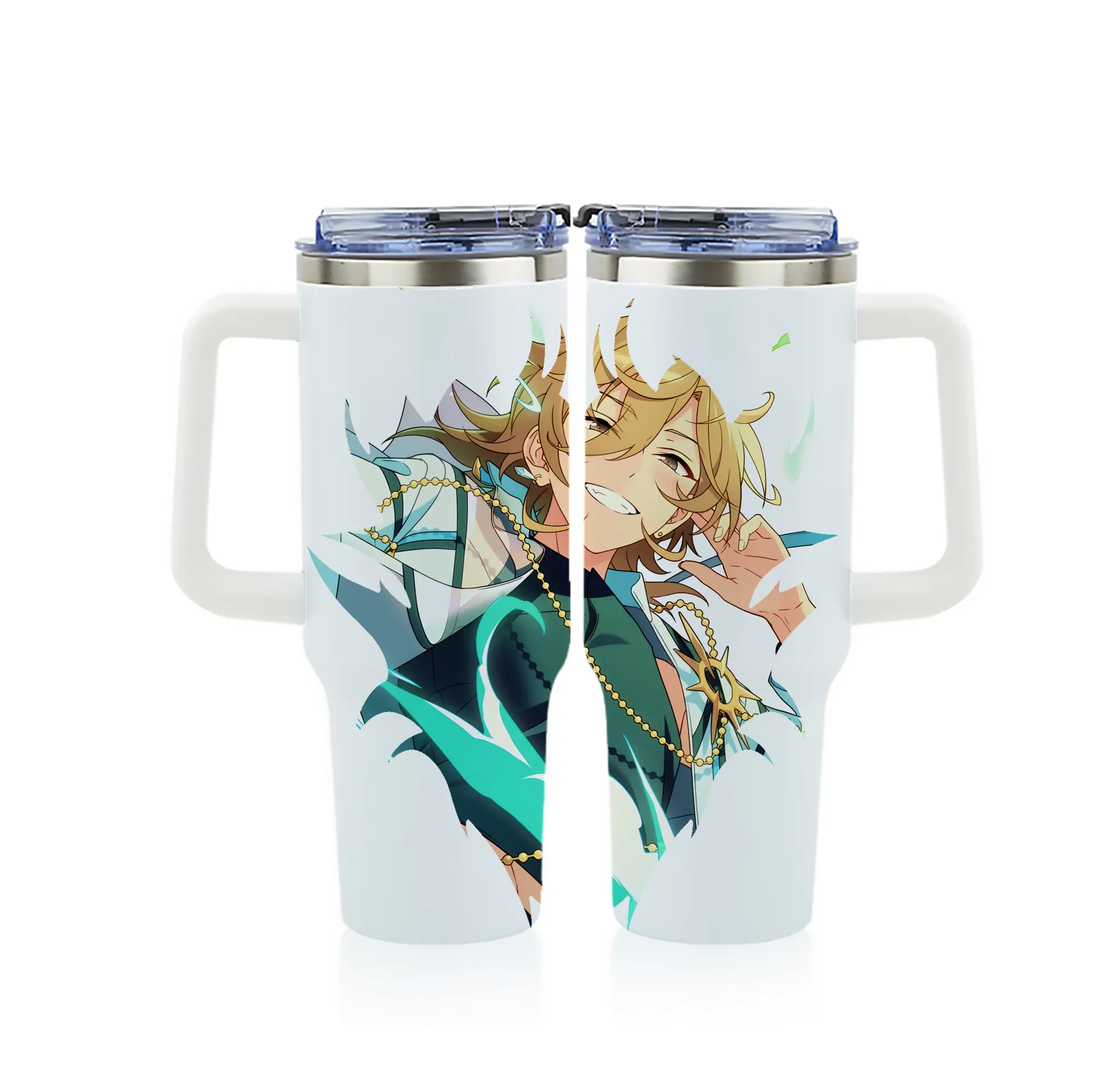 あんさん ぶる グッズ UNDEAD 羽風薫 - 1200mL フルプリント車用タンブラー ・ 304ステンレス 内側 ・ 201ステンレス 外側 ・ 保温 保冷 ・ 通勤 ドライブ アウトドア用