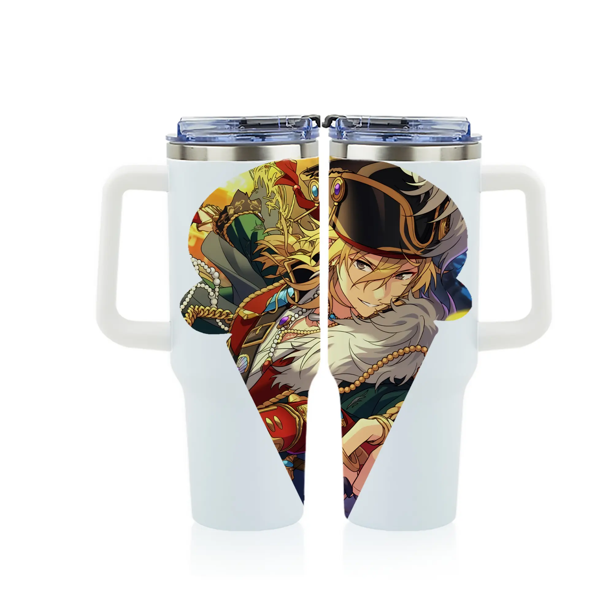 あんさん ぶる グッズ UNDEAD 羽風薫 - 1200mL フルプリント車用タンブラー ・ 304ステンレス 内側 ・ 201ステンレス 外側 ・ 保温 保冷 ・ 通勤 ドライブ アウトドア用