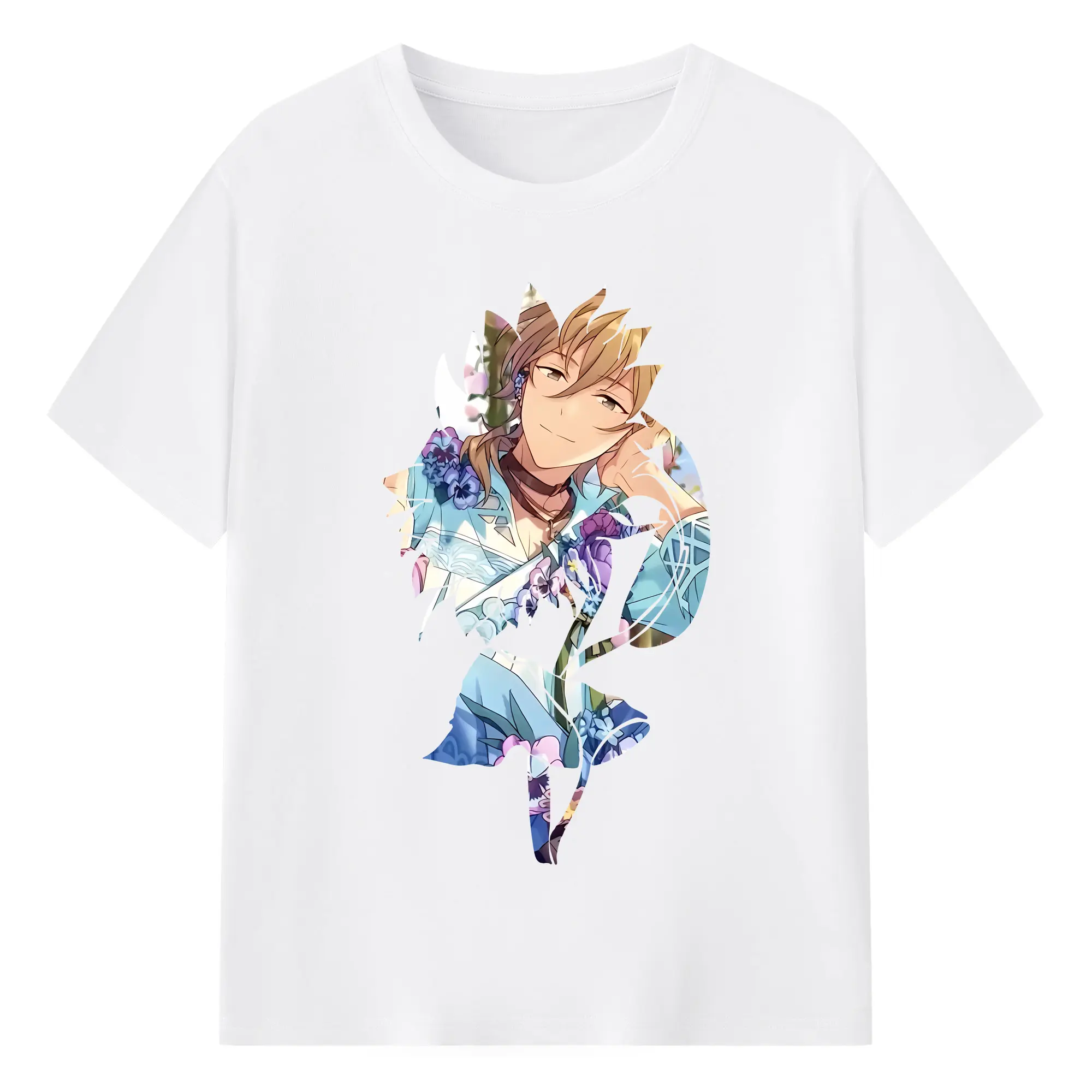 あんさん ぶる グッズ UNDEAD 羽風薫 - 綿100％ 半袖Tシャツ ・ フロントプリント ・ 快適 通気性 ・ 日常使い 散歩 スポーツ用