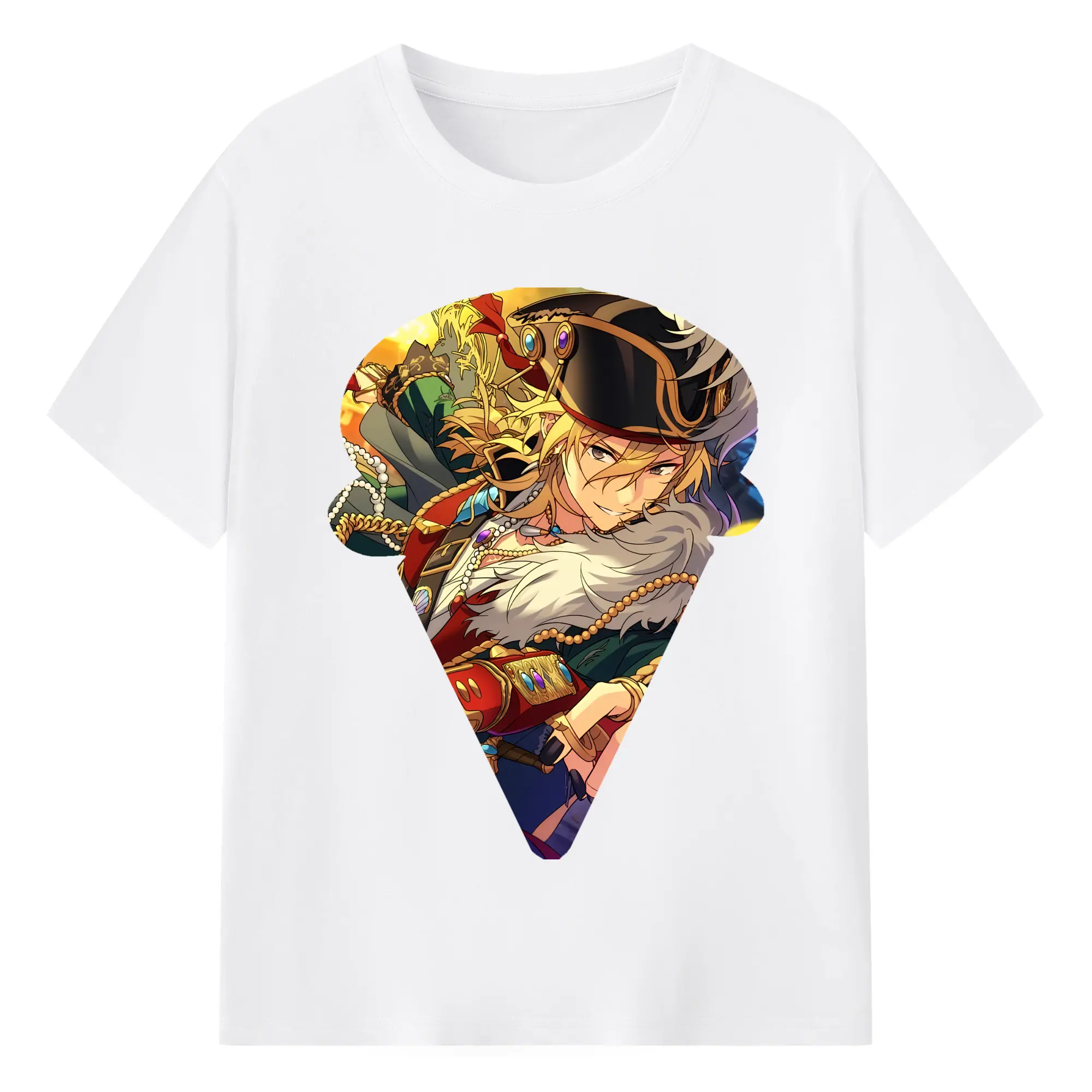 あんさん ぶる グッズ UNDEAD 羽風薫 - 綿100％ 半袖Tシャツ ・ フロントプリント ・ 快適 通気性 ・ 日常使い 散歩 スポーツ用