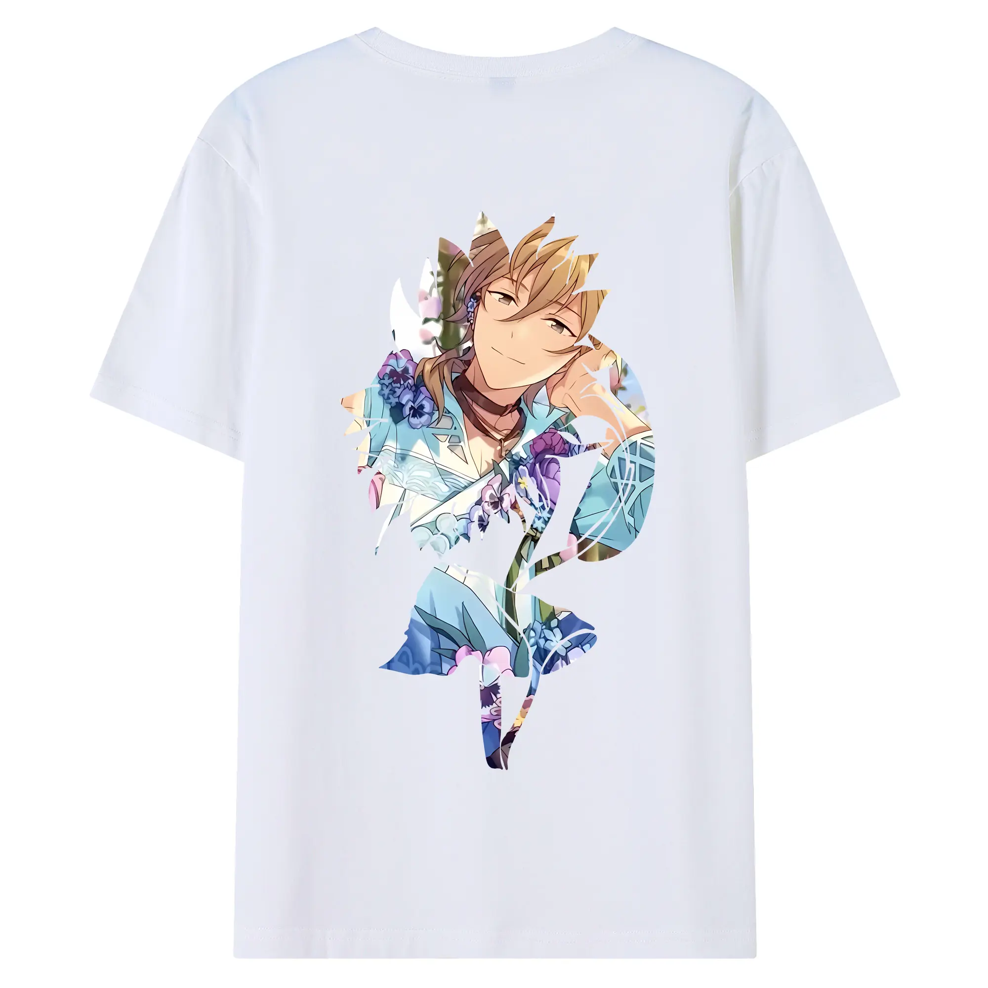 あんさん ぶる グッズ UNDEAD 羽風薫 - 綿100％ 半袖Tシャツ ・ バックプリント ・ 快適 通気性 ・ 日常使い 散歩 スポーツ用