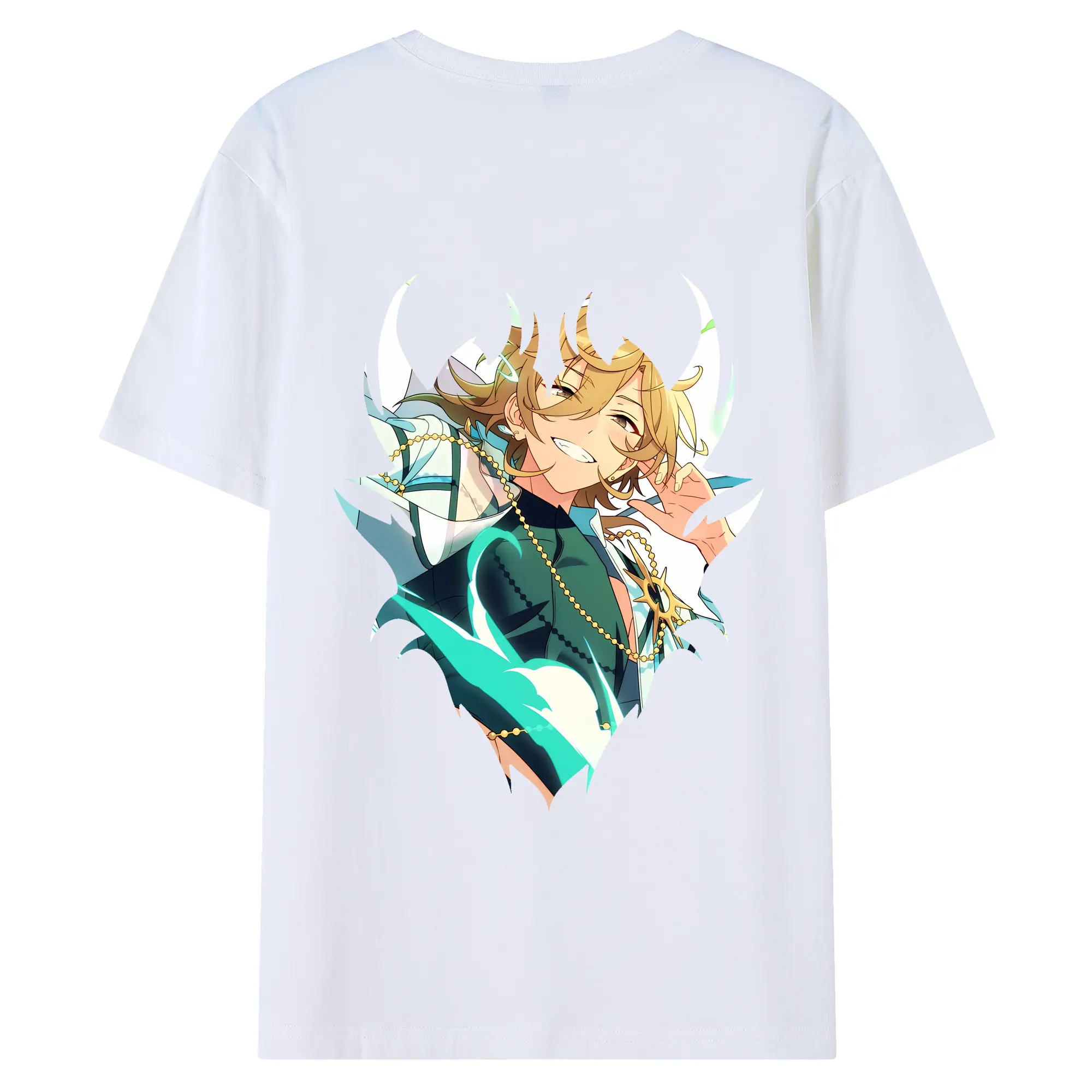 あんさん ぶる グッズ UNDEAD 羽風薫 - 綿100％ 半袖Tシャツ ・ バックプリント ・ 快適 通気性 ・ 日常使い 散歩 スポーツ用