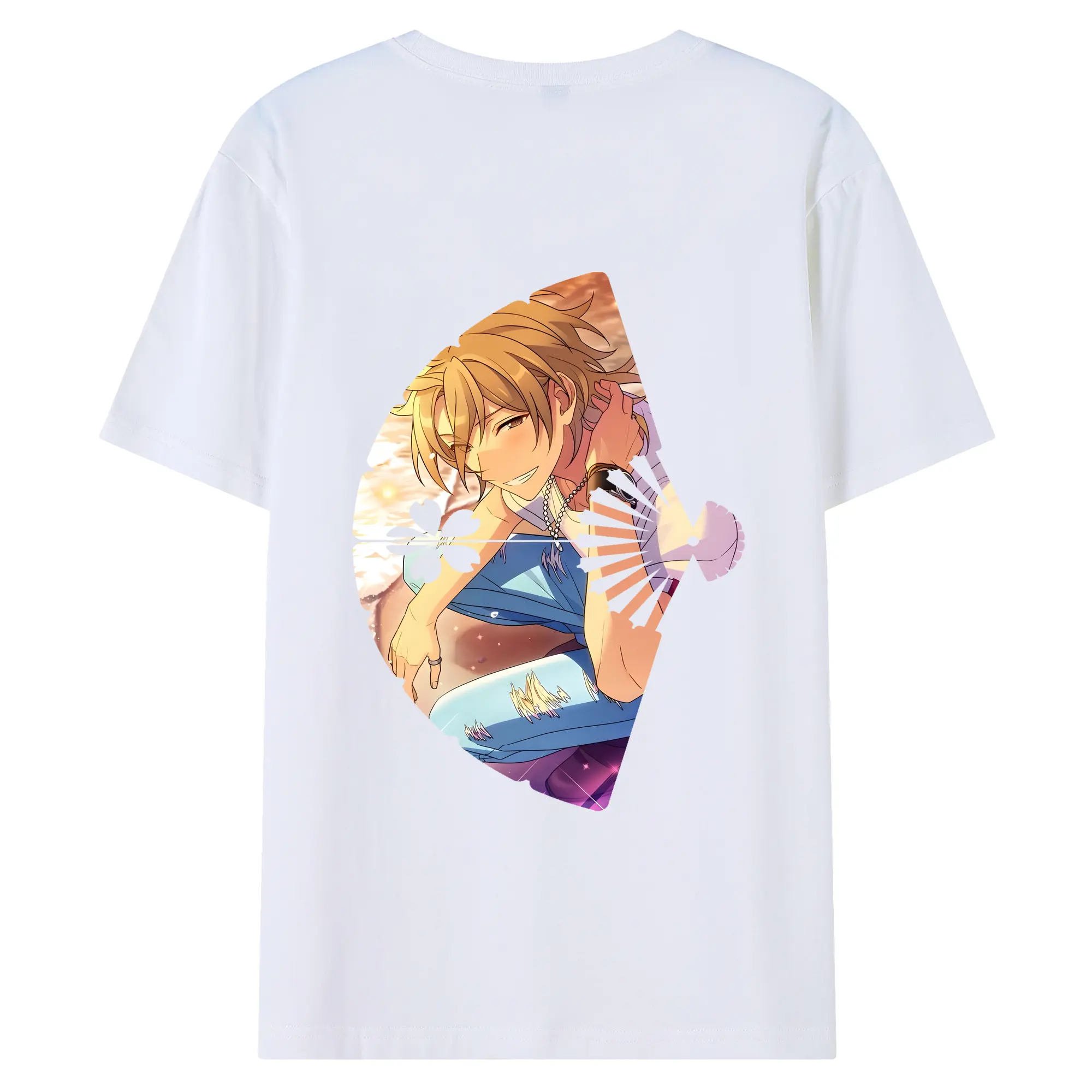 あんさん ぶる グッズ UNDEAD 羽風薫 - 綿100％ 半袖Tシャツ ・ バックプリント ・ 快適 通気性 ・ 日常使い 散歩 スポーツ用