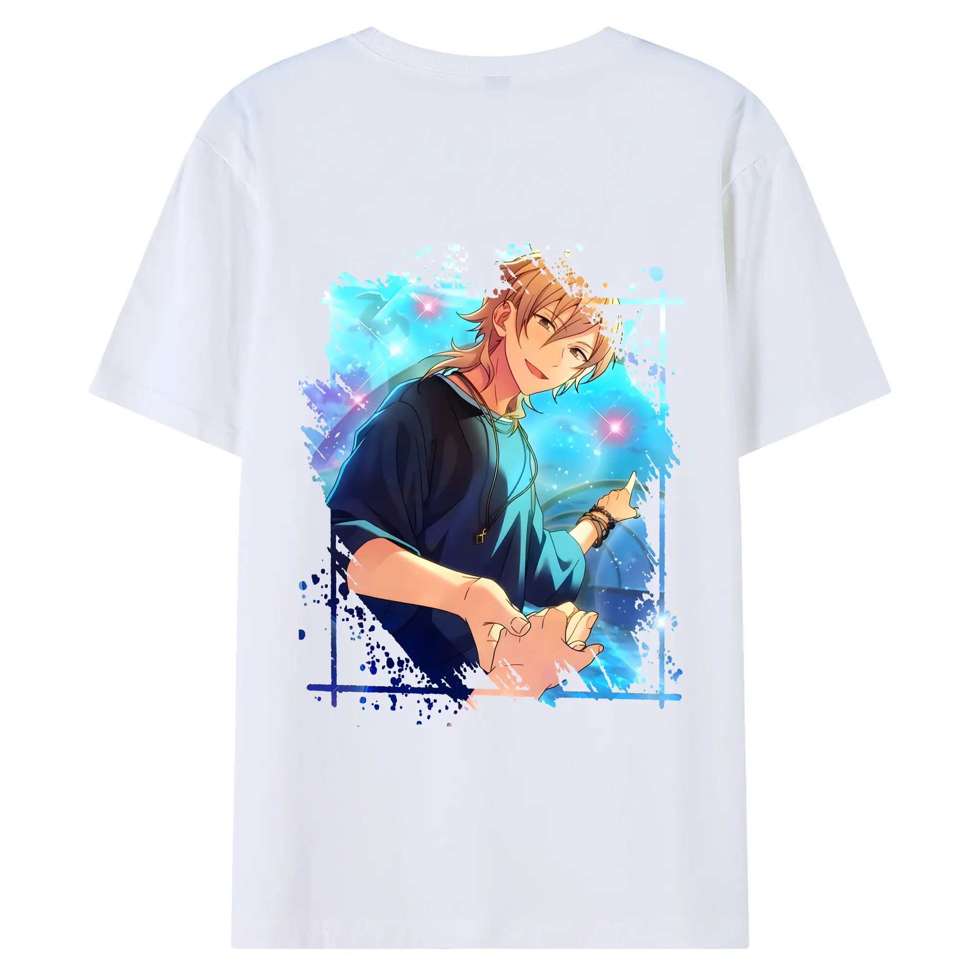 あんさん ぶる グッズ UNDEAD 羽風薫 - 綿100％ 半袖Tシャツ ・ バックプリント ・ 快適 通気性 ・ 日常使い 散歩 スポーツ用