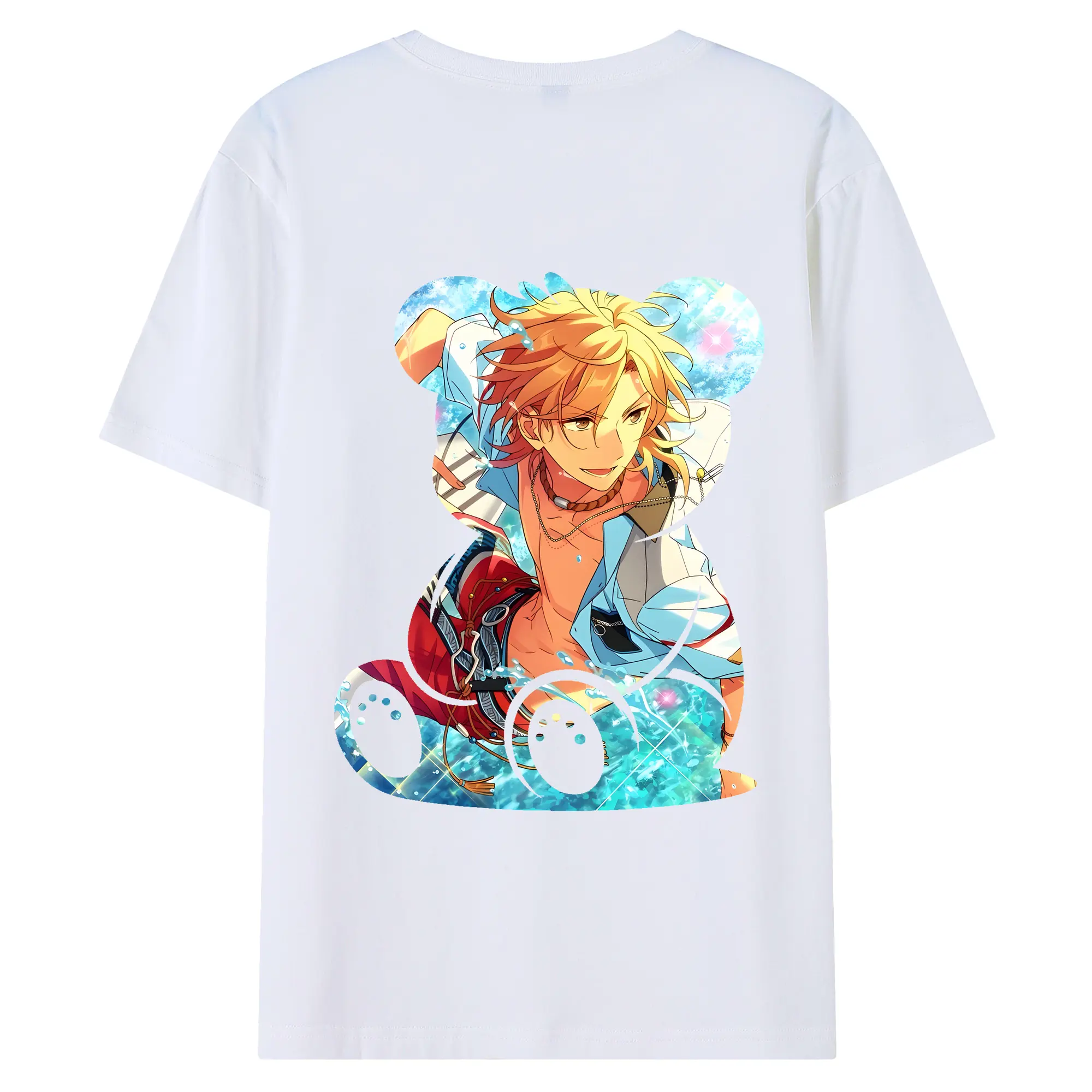 あんさん ぶる グッズ UNDEAD 羽風薫 - 綿100％ 半袖Tシャツ ・ バックプリント ・ 快適 通気性 ・ 日常使い 散歩 スポーツ用