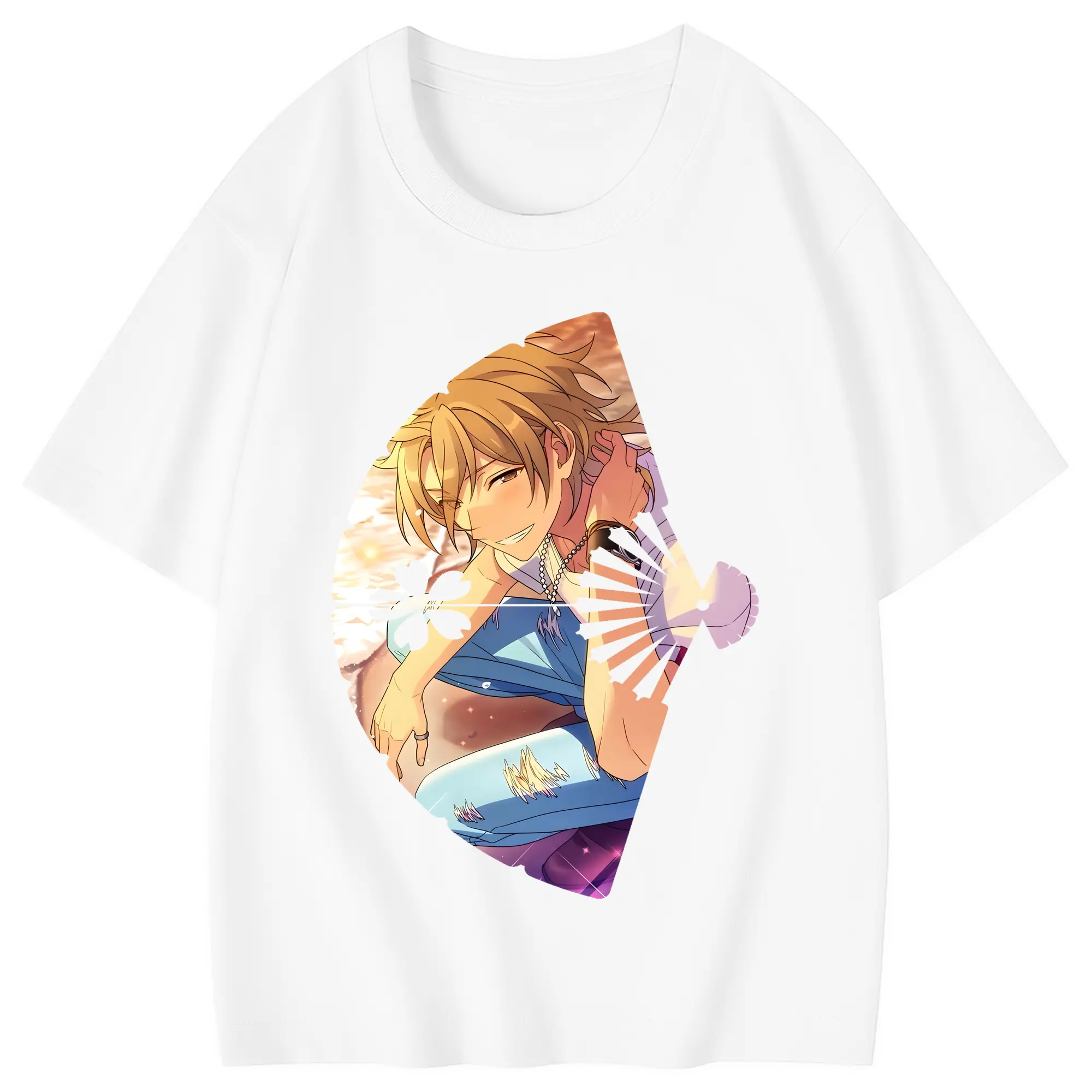 あんさん ぶる グッズ UNDEAD 羽風薫 - 綿100％ キッズTシャツ ・ フロントプリント ・ 快適 通気性 ・ スポーツ カジュアル 散歩用