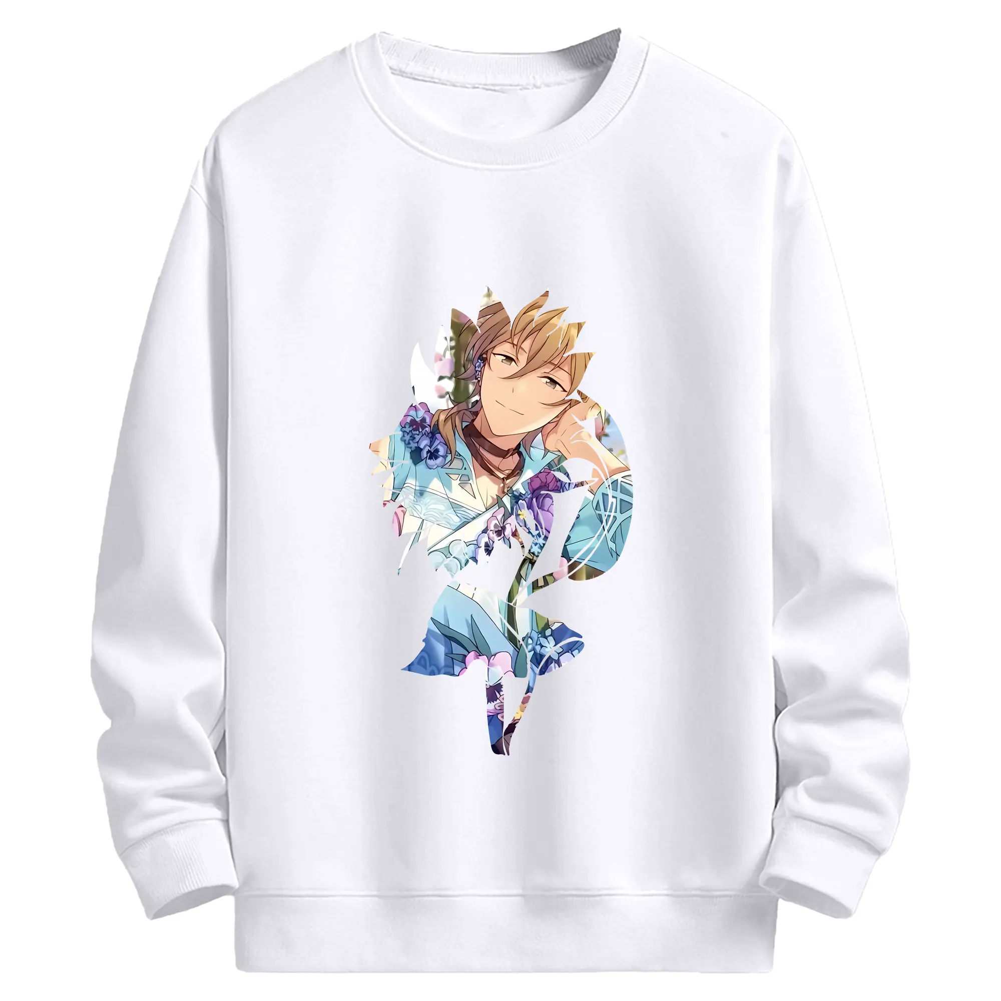 あんさん ぶる グッズ UNDEAD 羽風薫 - 高品質 クルーネック スウェット ・ コットン59％ ポリエステル41％ ・ ユニセックス 長袖 トレーナー ・ カジュアル デイリー スポーツ 散歩用