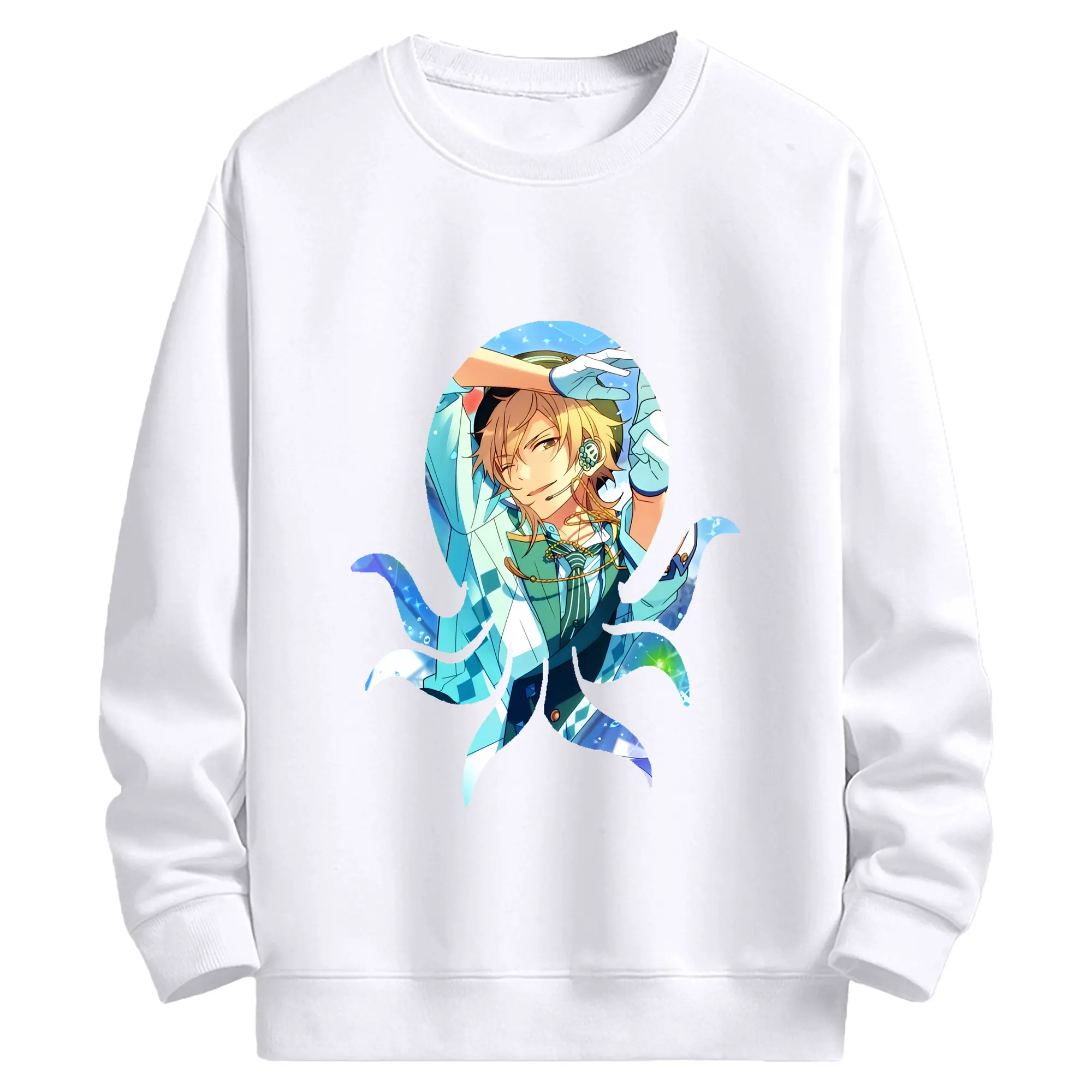 あんさん ぶる グッズ UNDEAD 羽風薫 - 高品質 クルーネック スウェット ・ コットン59％ ポリエステル41％ ・ ユニセックス 長袖 トレーナー ・ カジュアル デイリー スポーツ 散歩用