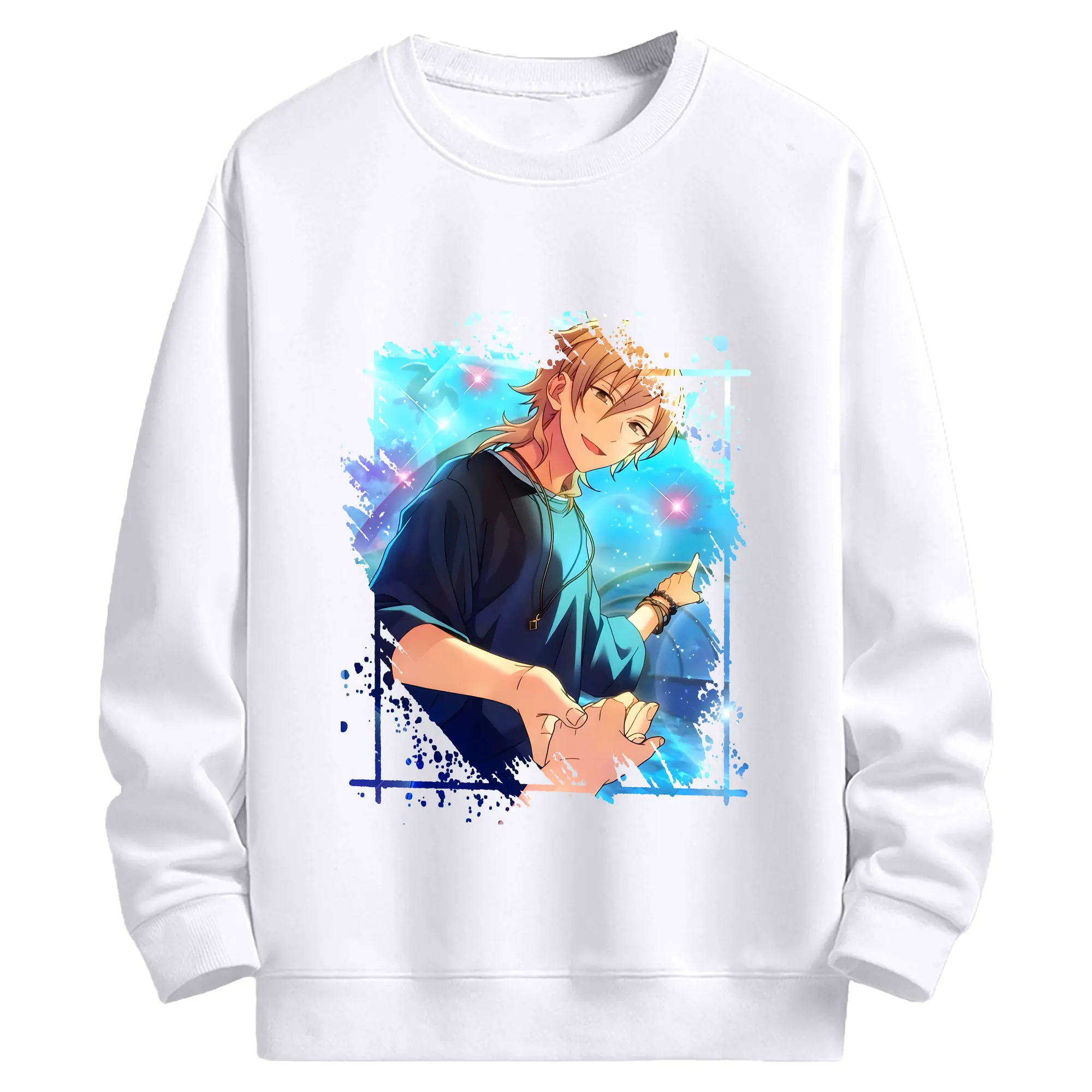 あんさん ぶる グッズ UNDEAD 羽風薫 - 高品質 クルーネック スウェット ・ コットン59％ ポリエステル41％ ・ ユニセックス 長袖 トレーナー ・ カジュアル デイリー スポーツ 散歩用