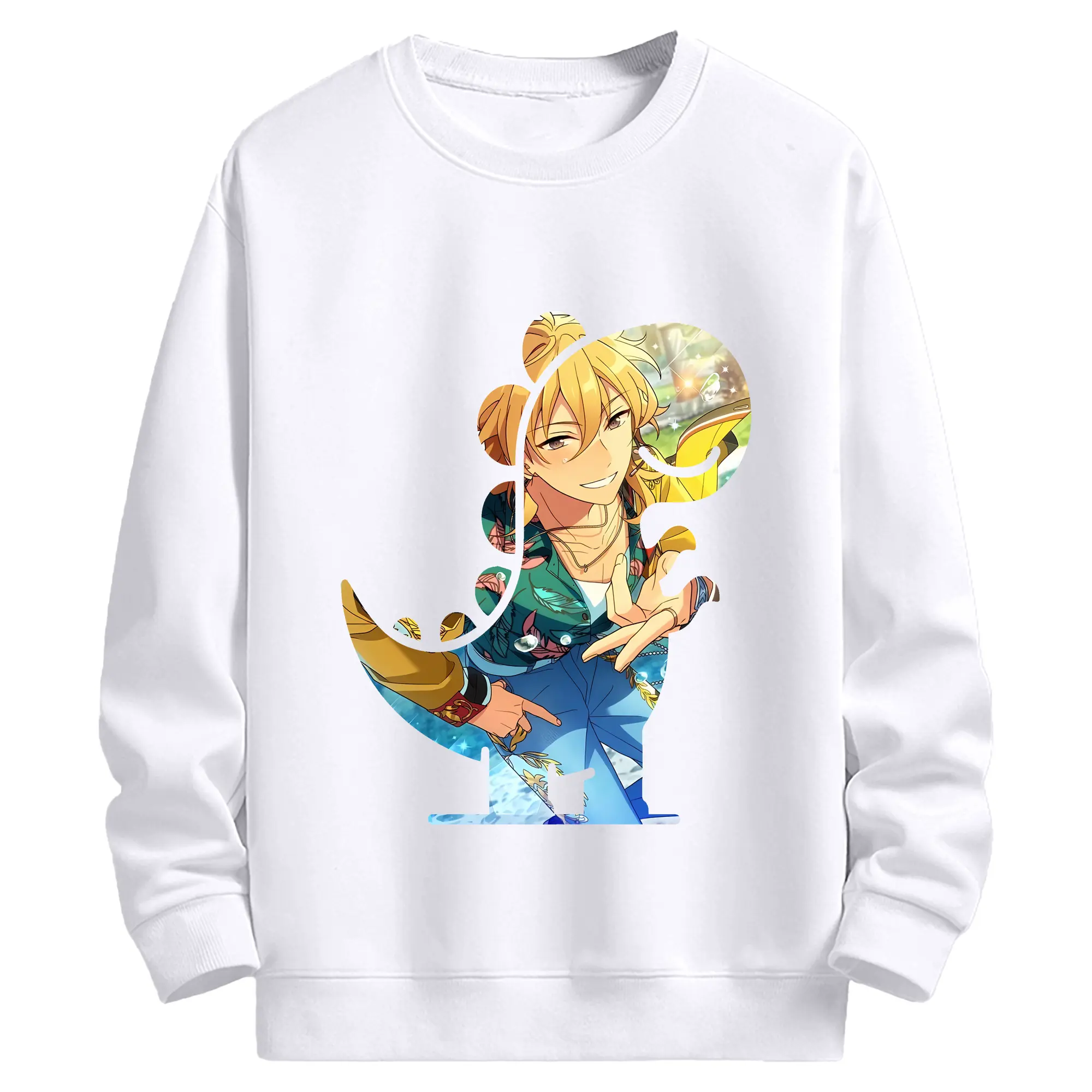 あんさん ぶる グッズ UNDEAD 羽風薫 - 高品質 クルーネック スウェット ・ コットン59％ ポリエステル41％ ・ ユニセックス 長袖 トレーナー ・ カジュアル デイリー スポーツ 散歩用