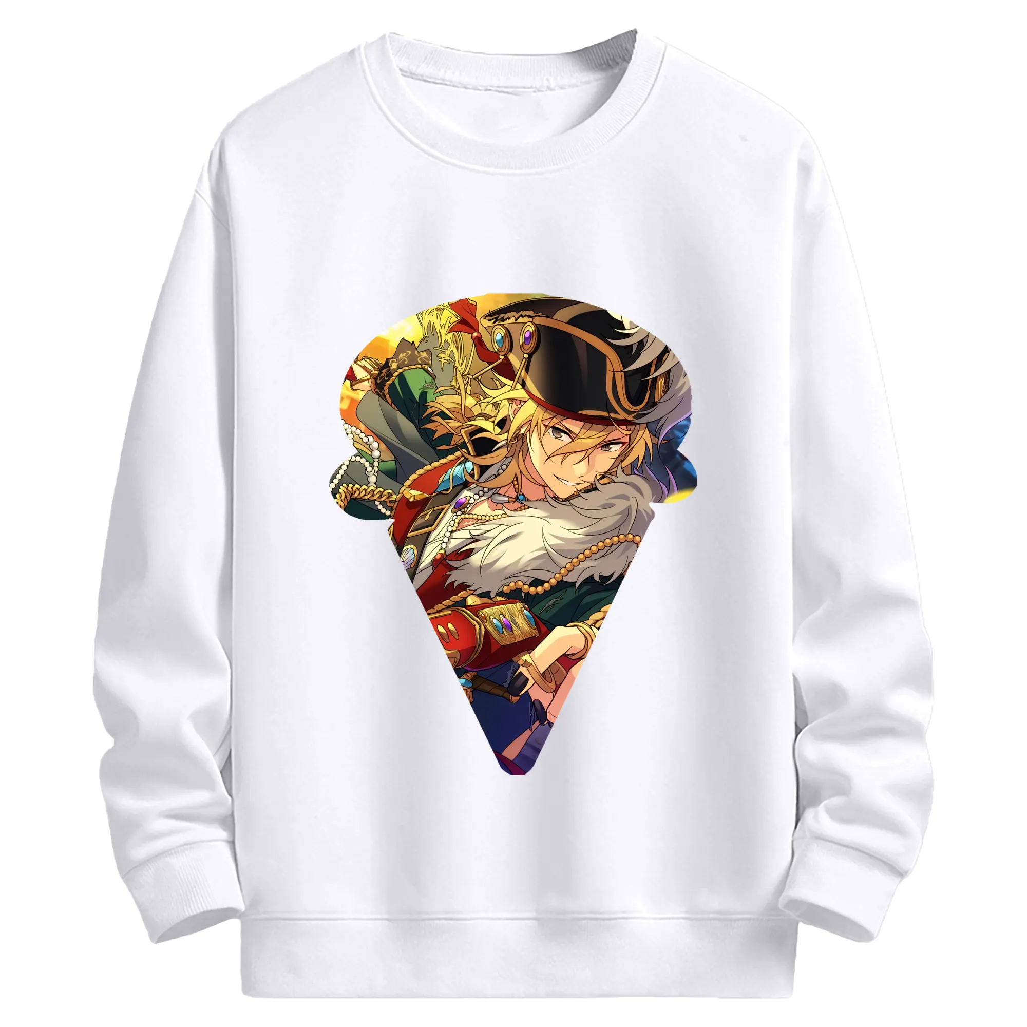 あんさん ぶる グッズ UNDEAD 羽風薫 - 高品質 クルーネック スウェット ・ コットン59％ ポリエステル41％ ・ ユニセックス 長袖 トレーナー ・ カジュアル デイリー スポーツ 散歩用