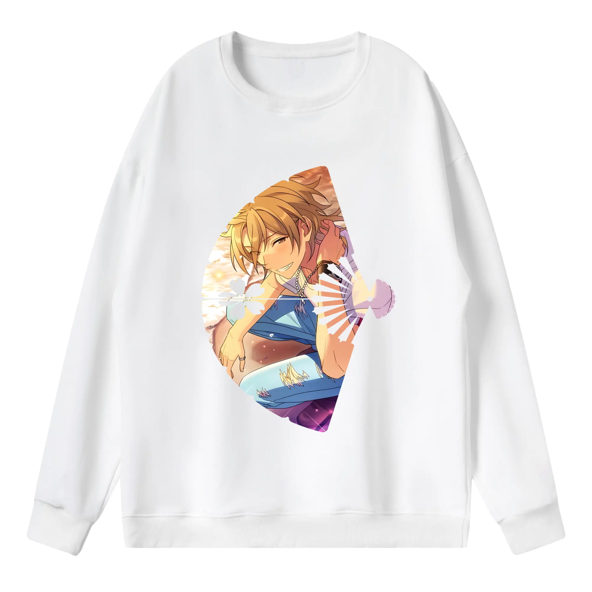 あんさん ぶる グッズ UNDEAD 羽風薫 - 薄手 クルーネック スウェット 裏毛260g · ポリエステル 春秋向け カジュアル 男女兼用 · トレーナー デイリー スポーツ 散歩に最適