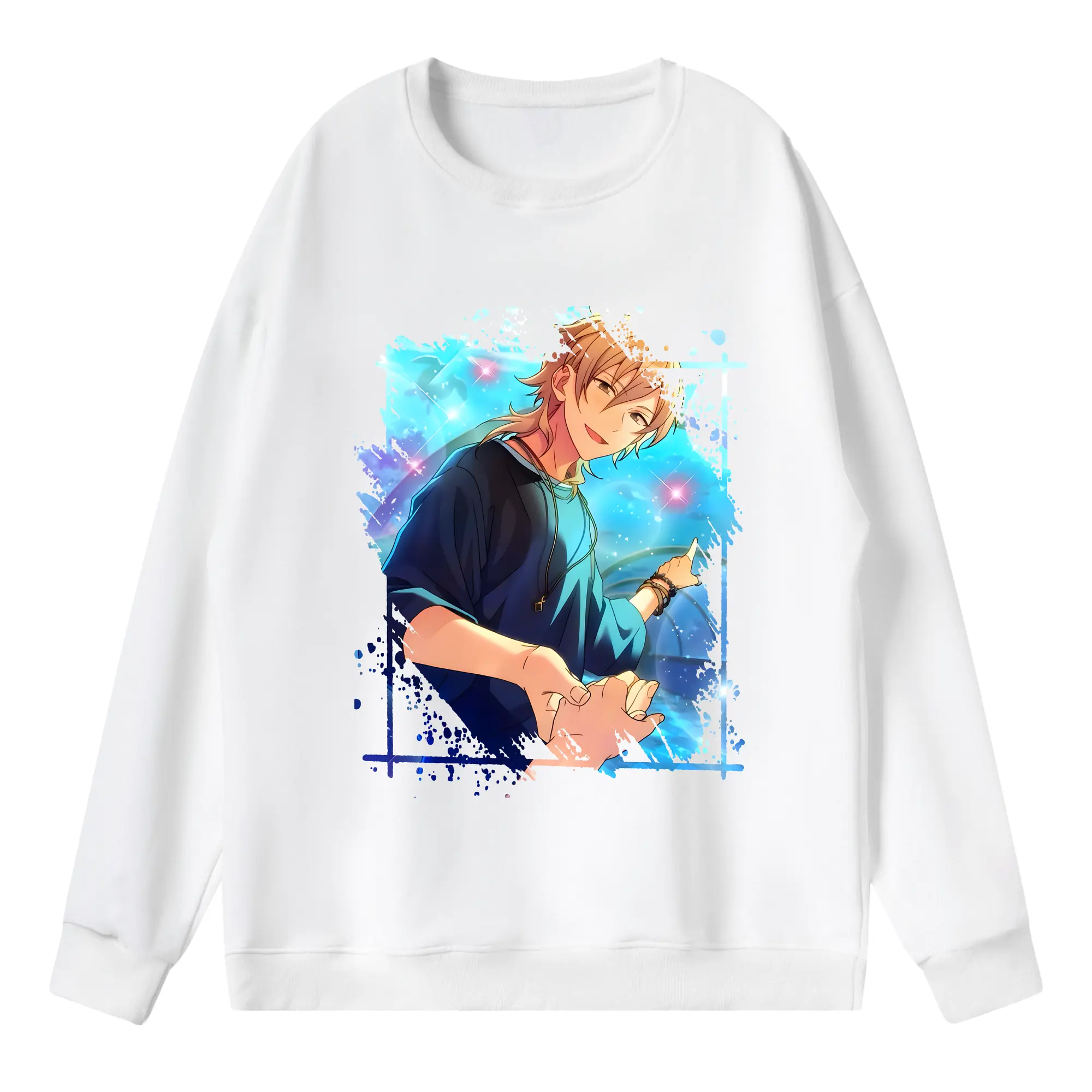 あんさん ぶる グッズ UNDEAD 羽風薫 - 薄手 クルーネック スウェット 裏毛260g · ポリエステル 春秋向け カジュアル 男女兼用 · トレーナー デイリー スポーツ 散歩に最適