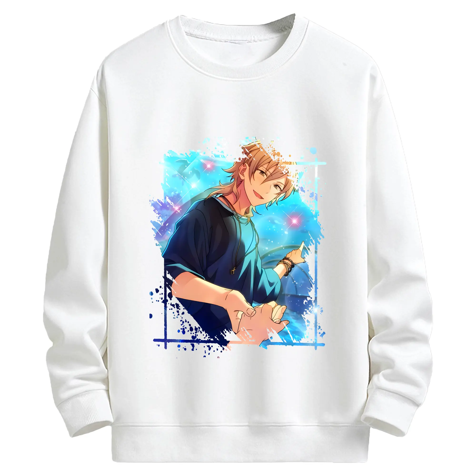 あんさん ぶる グッズ UNDEAD 羽風薫 - キッズ クルーネックスウェットシャツ ・ フロントプリント ・ 綿80％ ポリエステル20％ ・ 快適 通学 スポーツ 日常使い お散歩用