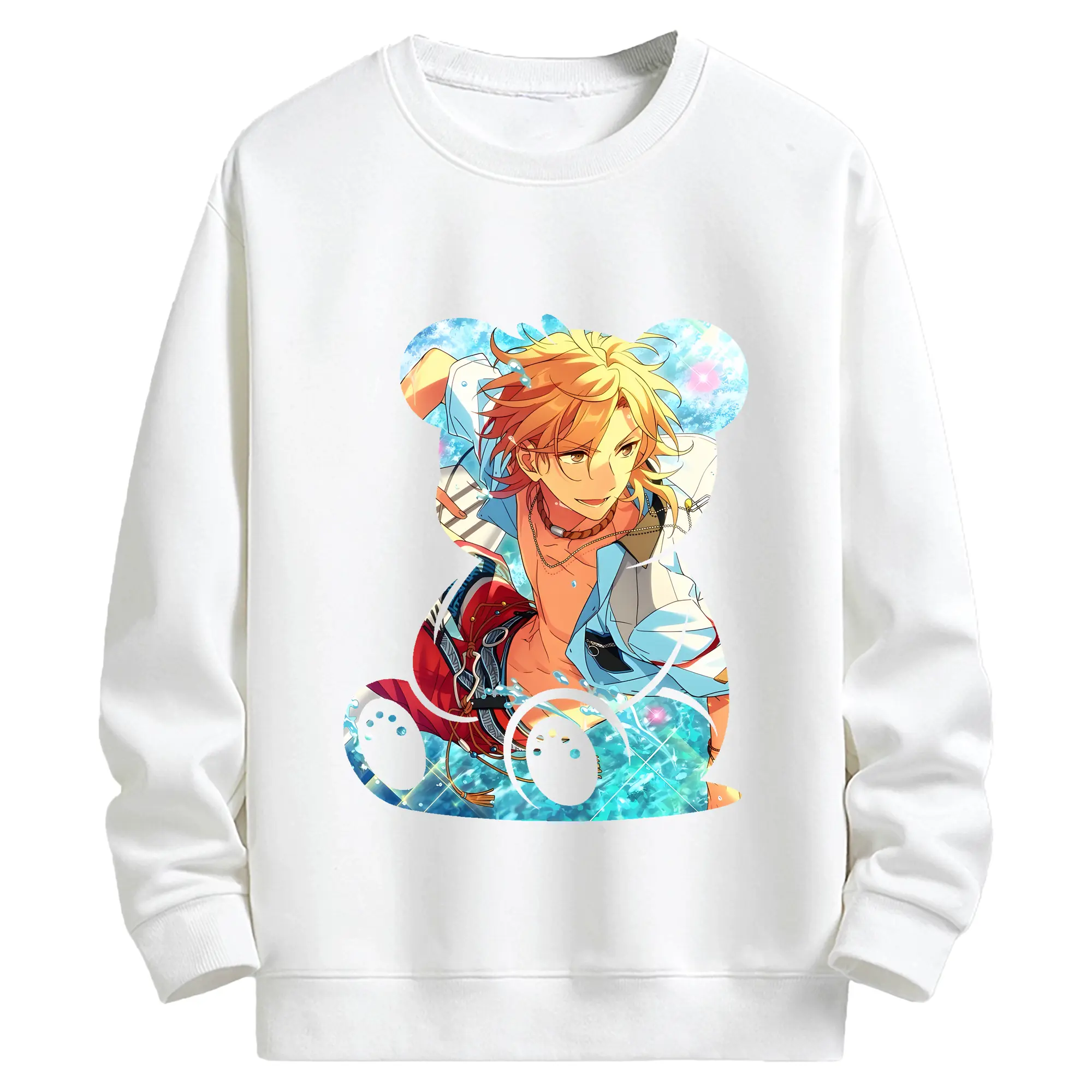 あんさん ぶる グッズ UNDEAD 羽風薫 - キッズ クルーネックスウェットシャツ ・ フロントプリント ・ 綿80％ ポリエステル20％ ・ 快適 通学 スポーツ 日常使い お散歩用