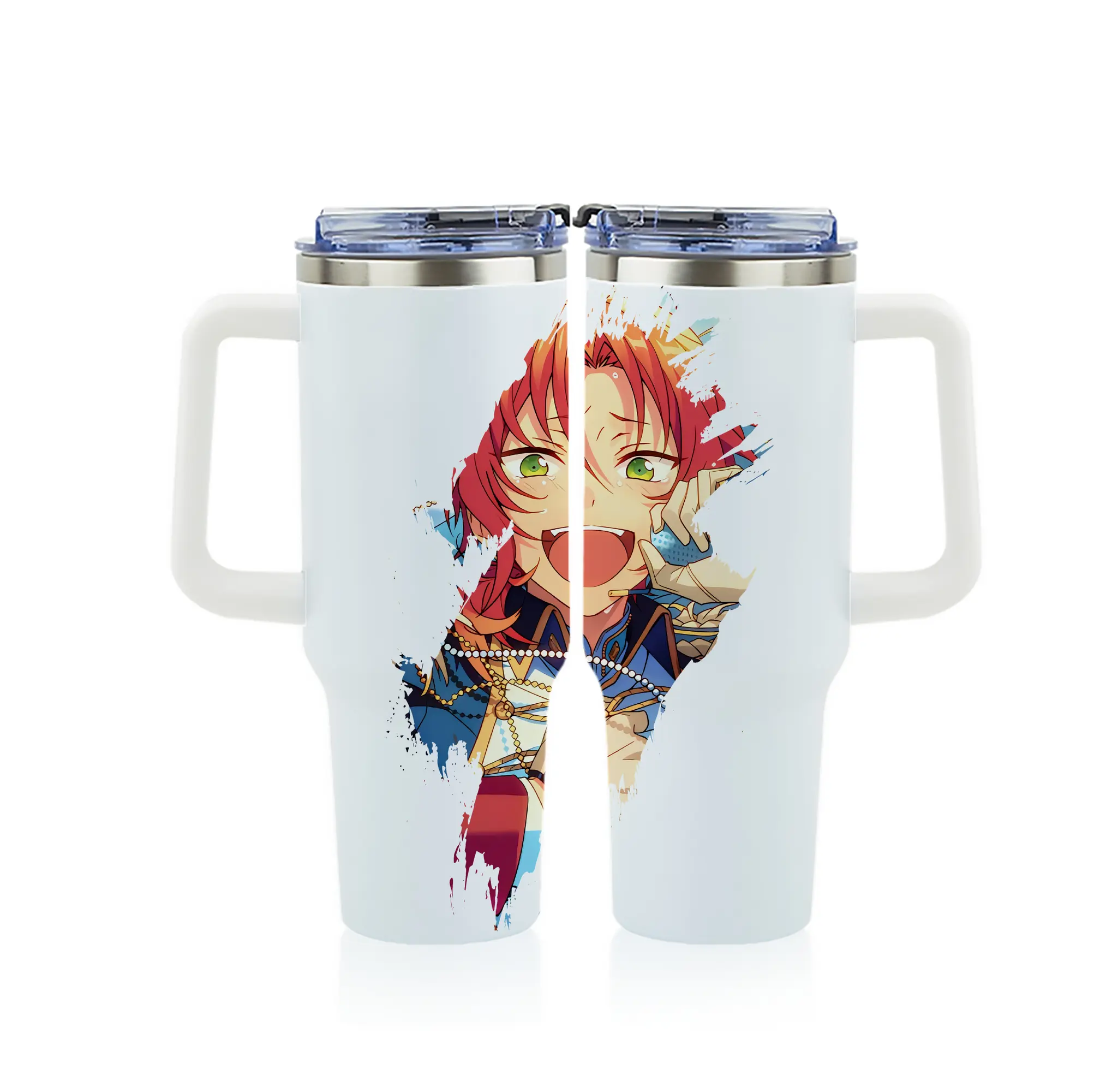 あんさん ぶる グッズ Knights 月永レオ - 1200mL フルプリント車用タンブラー ・ 304ステンレス 内側 ・ 201ステンレス 外側 ・ 保温 保冷 ・ 通勤 ドライブ アウトドア用