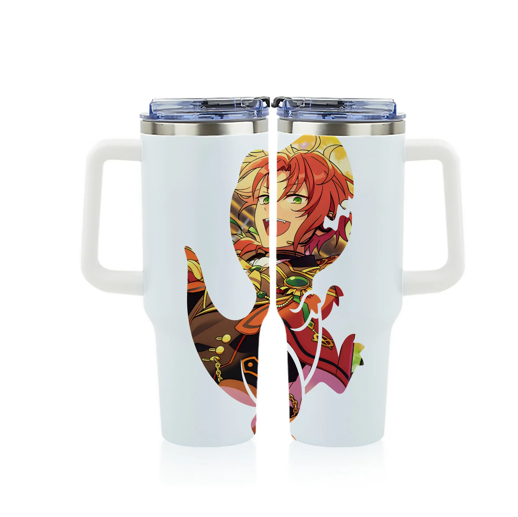 あんさん ぶる グッズ Knights 月永レオ - 1200mL フルプリント車用タンブラー ・ 304ステンレス 内側 ・ 201ステンレス 外側 ・ 保温 保冷 ・ 通勤 ドライブ アウトドア用