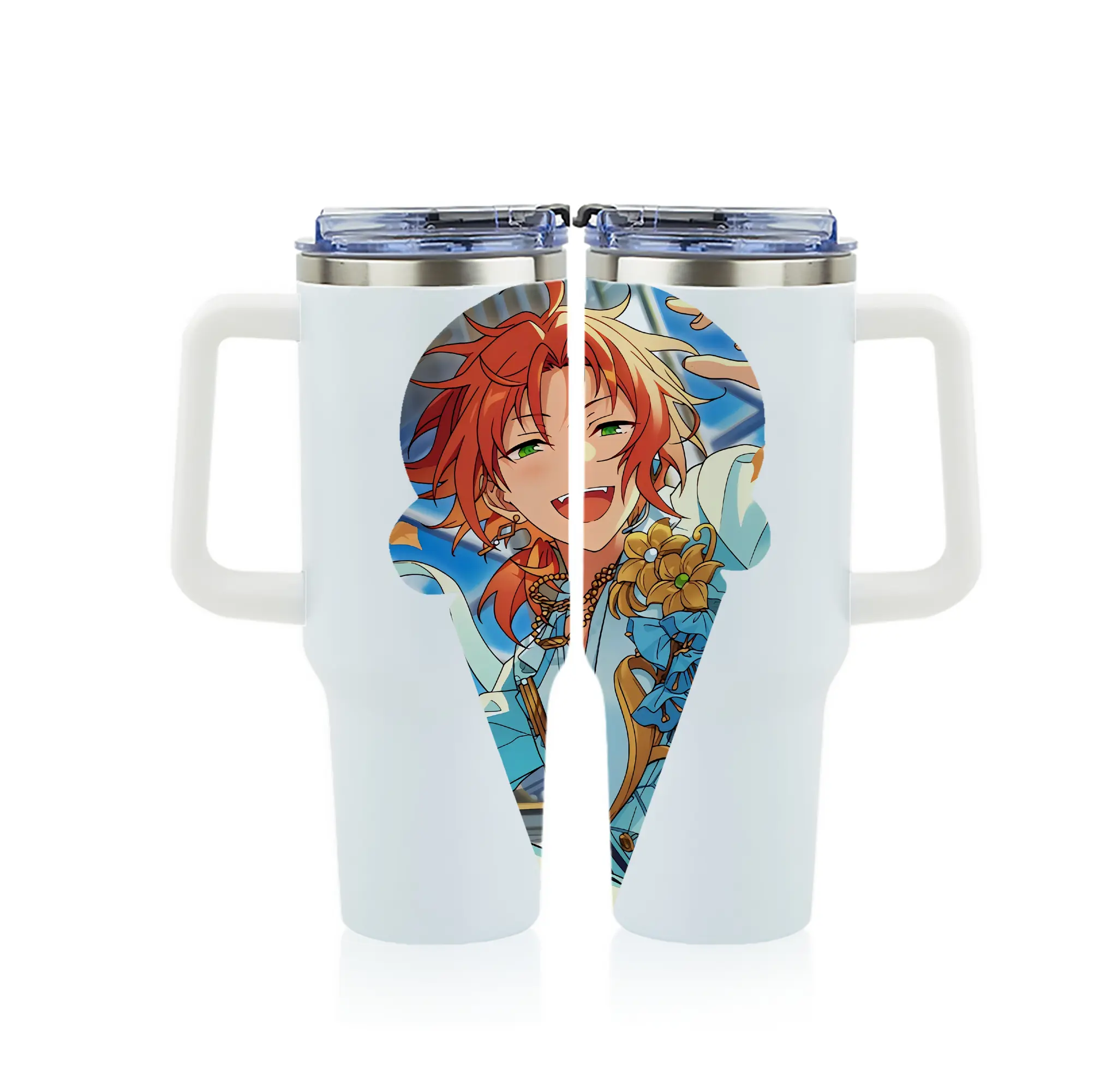 あんさん ぶる グッズ Knights 月永レオ - 1200mL フルプリント車用タンブラー ・ 304ステンレス 内側 ・ 201ステンレス 外側 ・ 保温 保冷 ・ 通勤 ドライブ アウトドア用