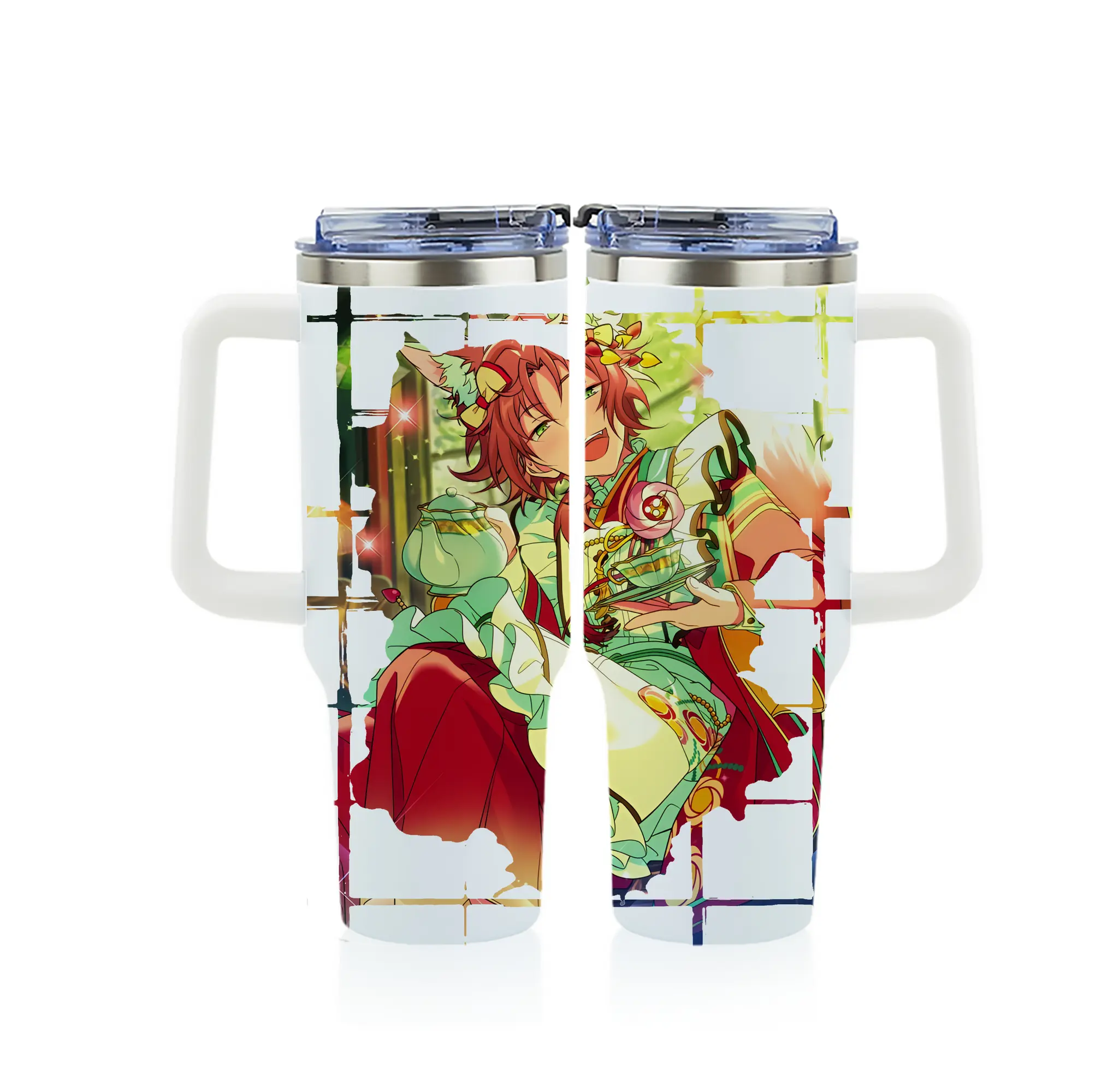 あんさん ぶる グッズ Knights 月永レオ - 1200mL フルプリント車用タンブラー ・ 304ステンレス 内側 ・ 201ステンレス 外側 ・ 保温 保冷 ・ 通勤 ドライブ アウトドア用