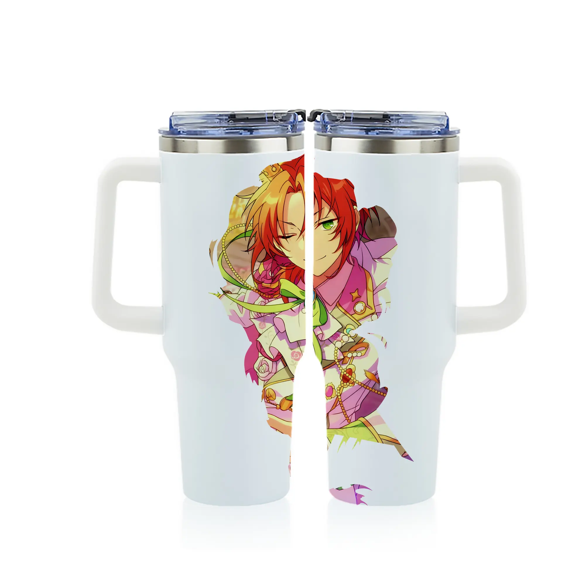 あんさん ぶる グッズ Knights 月永レオ - 1200mL フルプリント車用タンブラー ・ 304ステンレス 内側 ・ 201ステンレス 外側 ・ 保温 保冷 ・ 通勤 ドライブ アウトドア用