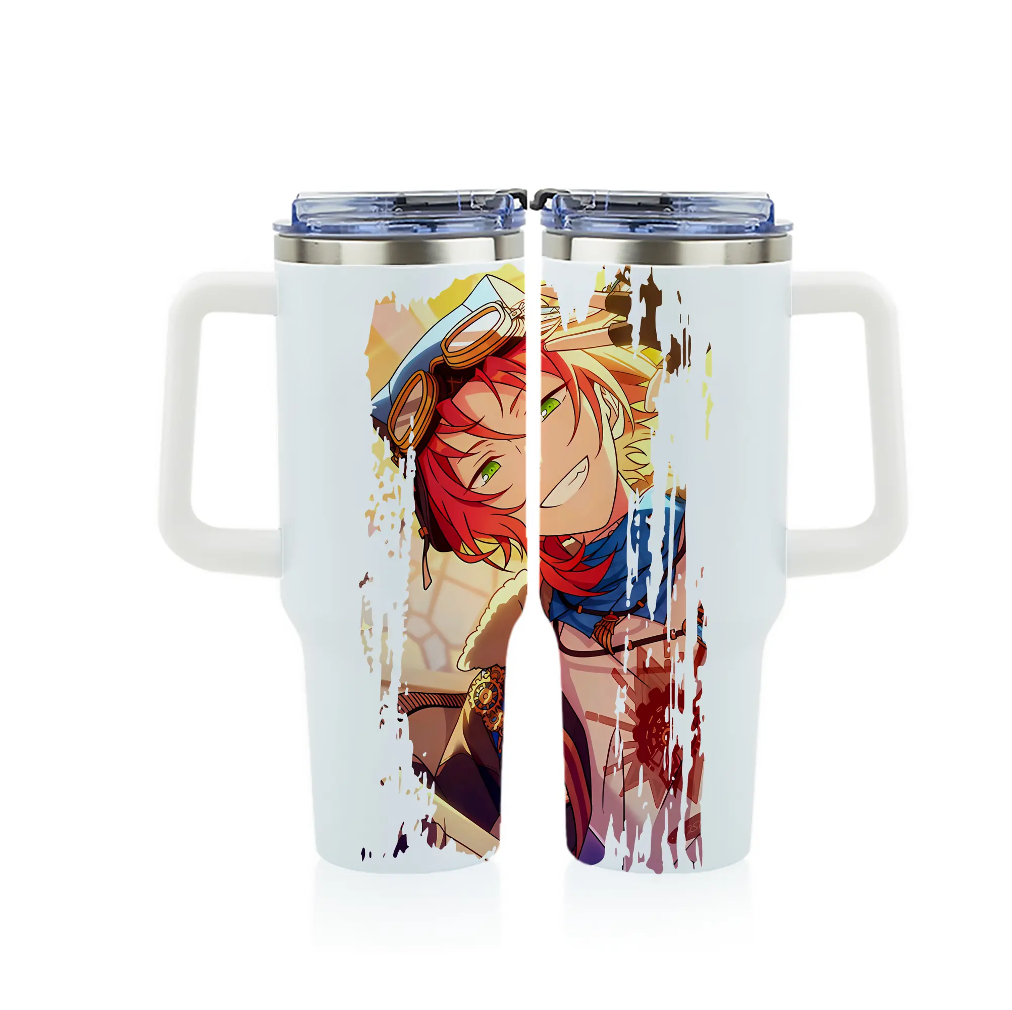 あんさん ぶる グッズ Knights 月永レオ - 1200mL フルプリント車用タンブラー ・ 304ステンレス 内側 ・ 201ステンレス 外側 ・ 保温 保冷 ・ 通勤 ドライブ アウトドア用