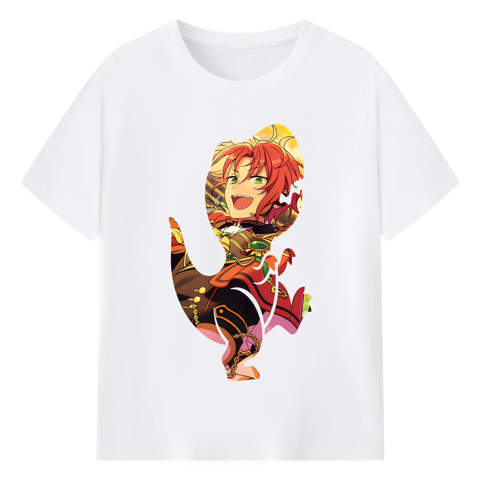 あんさん ぶる グッズ Knights 月永レオ - 綿100％ 半袖Tシャツ ・ フロントプリント ・ 快適 通気性 ・ 日常使い 散歩 スポーツ用