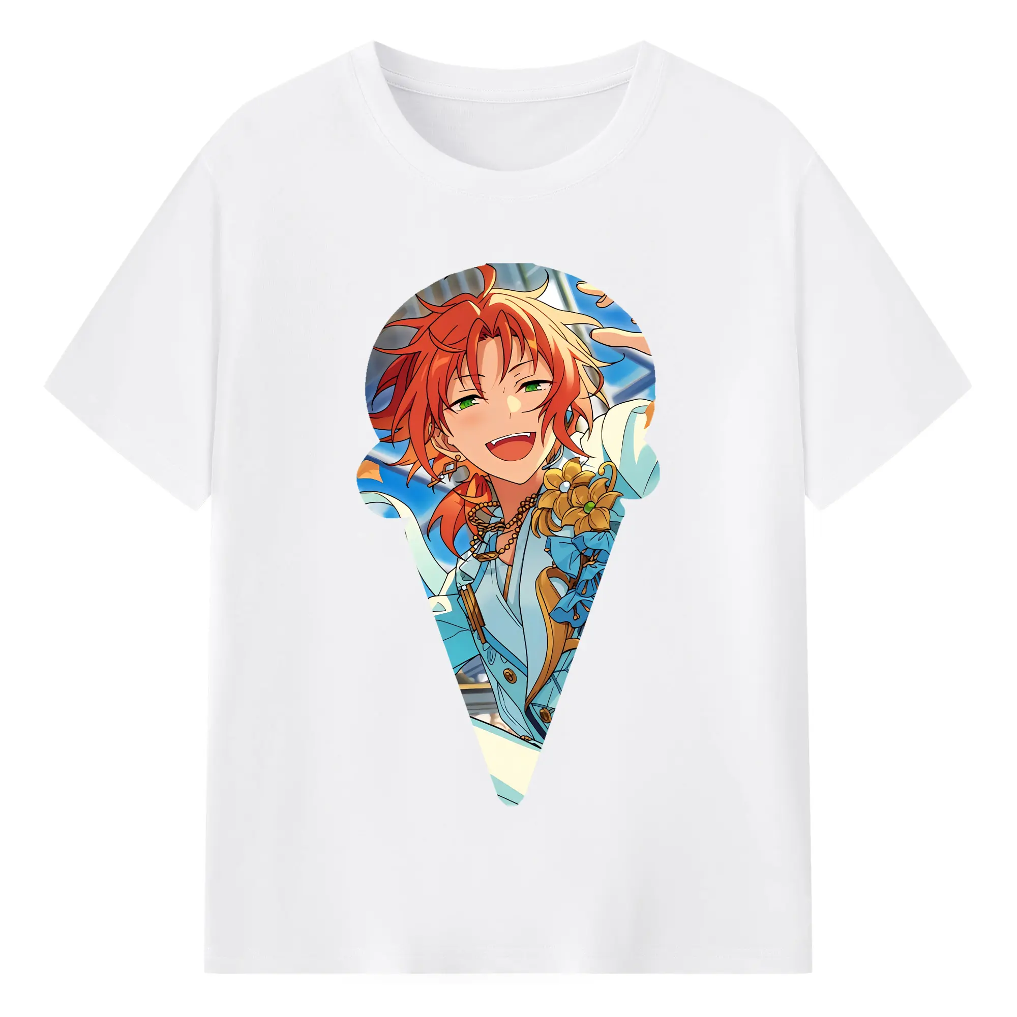 あんさん ぶる グッズ Knights 月永レオ - 綿100％ 半袖Tシャツ ・ フロントプリント ・ 快適 通気性 ・ 日常使い 散歩 スポーツ用