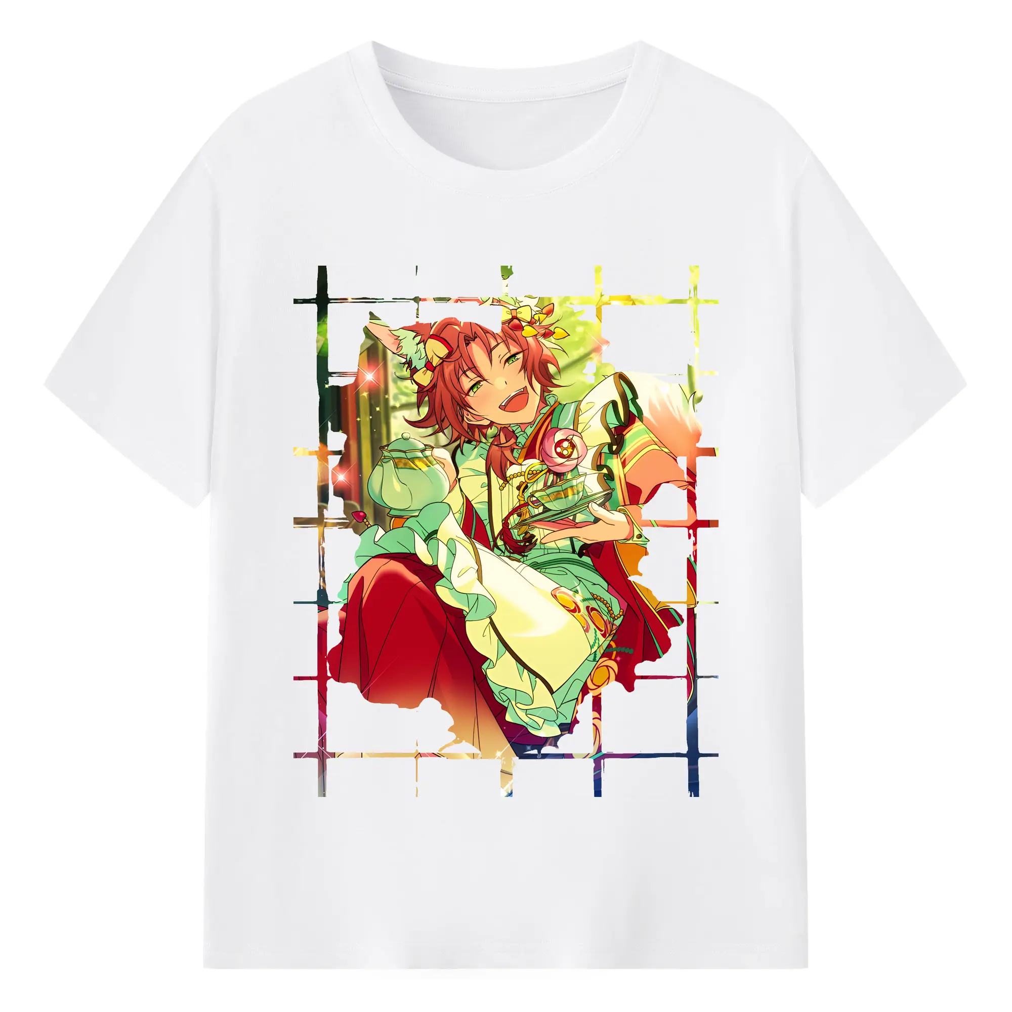 あんさん ぶる グッズ Knights 月永レオ - 綿100％ 半袖Tシャツ ・ フロントプリント ・ 快適 通気性 ・ 日常使い 散歩 スポーツ用