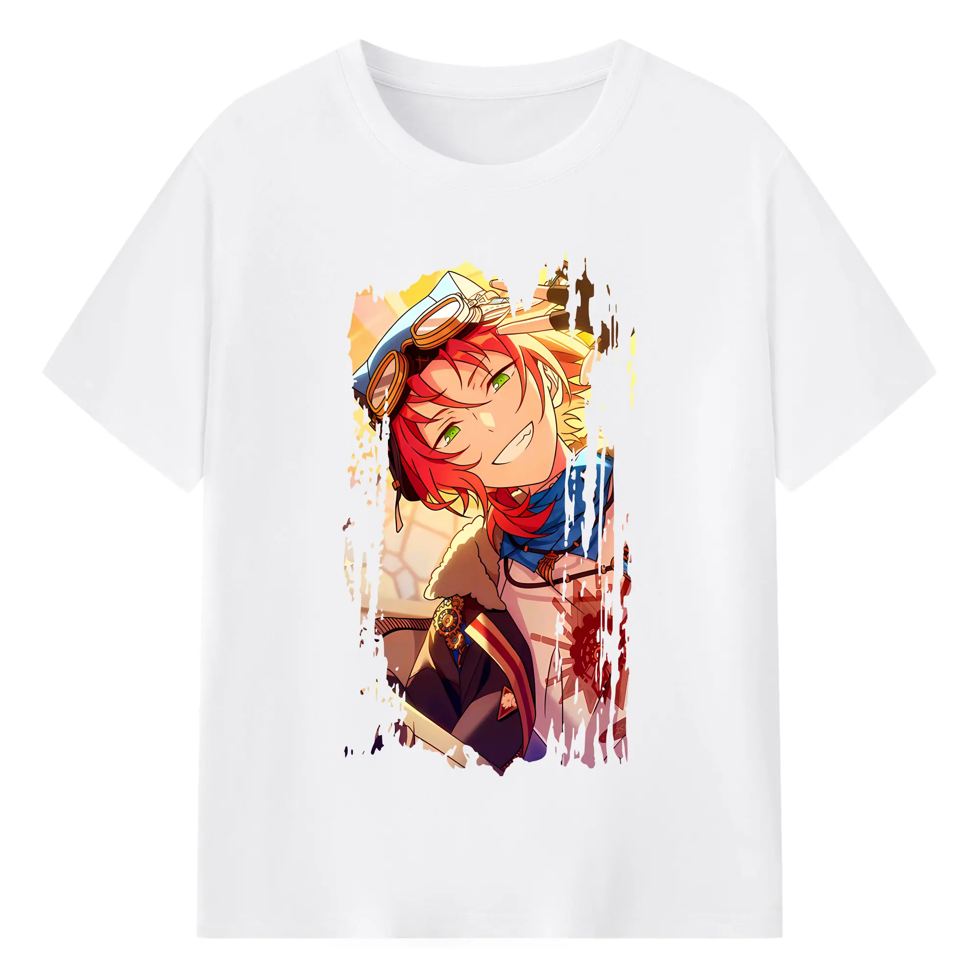 あんさん ぶる グッズ Knights 月永レオ - 綿100％ 半袖Tシャツ ・ フロントプリント ・ 快適 通気性 ・ 日常使い 散歩 スポーツ用