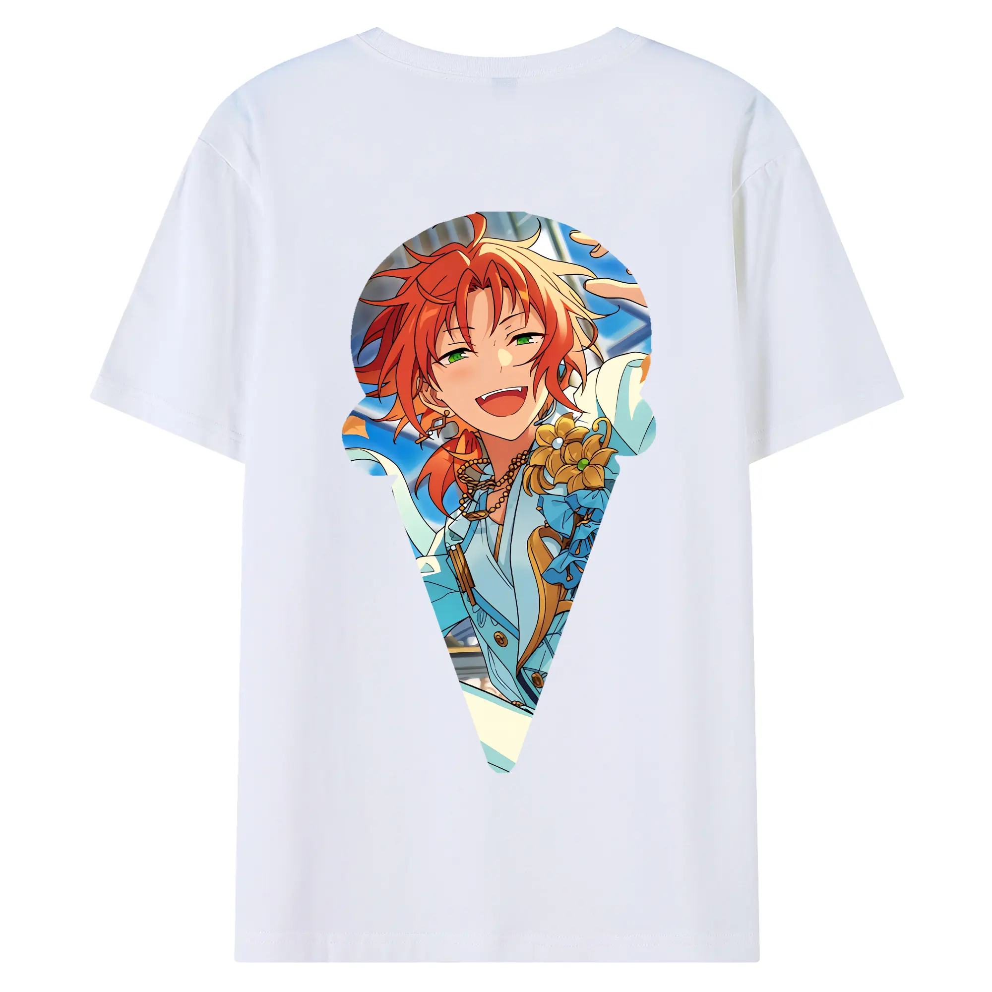 あんさん ぶる グッズ Knights 月永レオ - 綿100％ 半袖Tシャツ ・ バックプリント ・ 快適 通気性 ・ 日常使い 散歩 スポーツ用