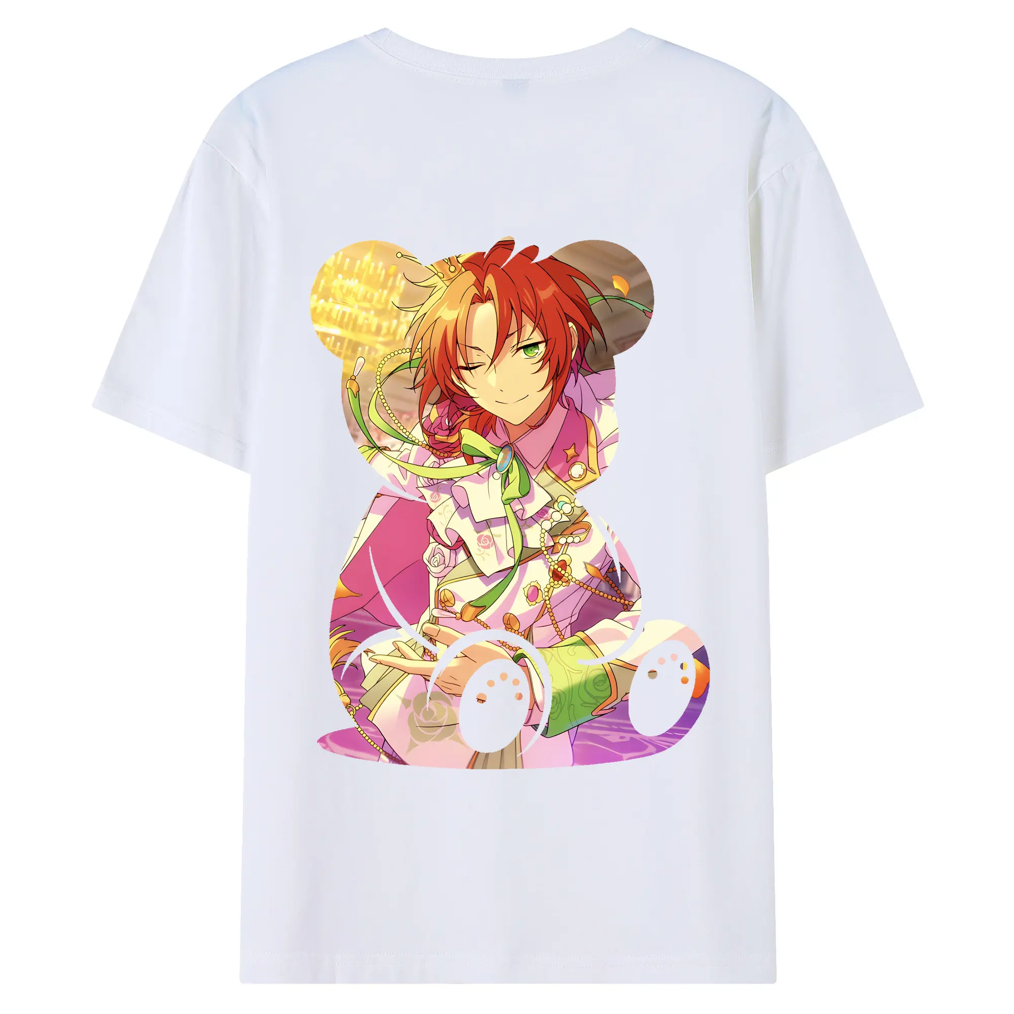 あんさん ぶる グッズ Knights 月永レオ - 綿100％ 半袖Tシャツ ・ バックプリント ・ 快適 通気性 ・ 日常使い 散歩 スポーツ用