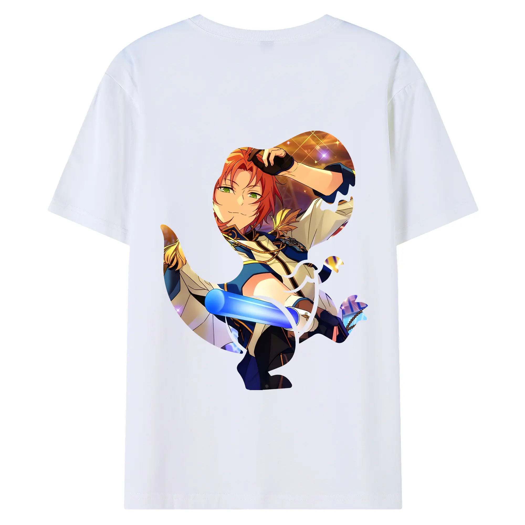 あんさん ぶる グッズ Knights 月永レオ - 綿100％ 半袖Tシャツ ・ バックプリント ・ 快適 通気性 ・ 日常使い 散歩 スポーツ用