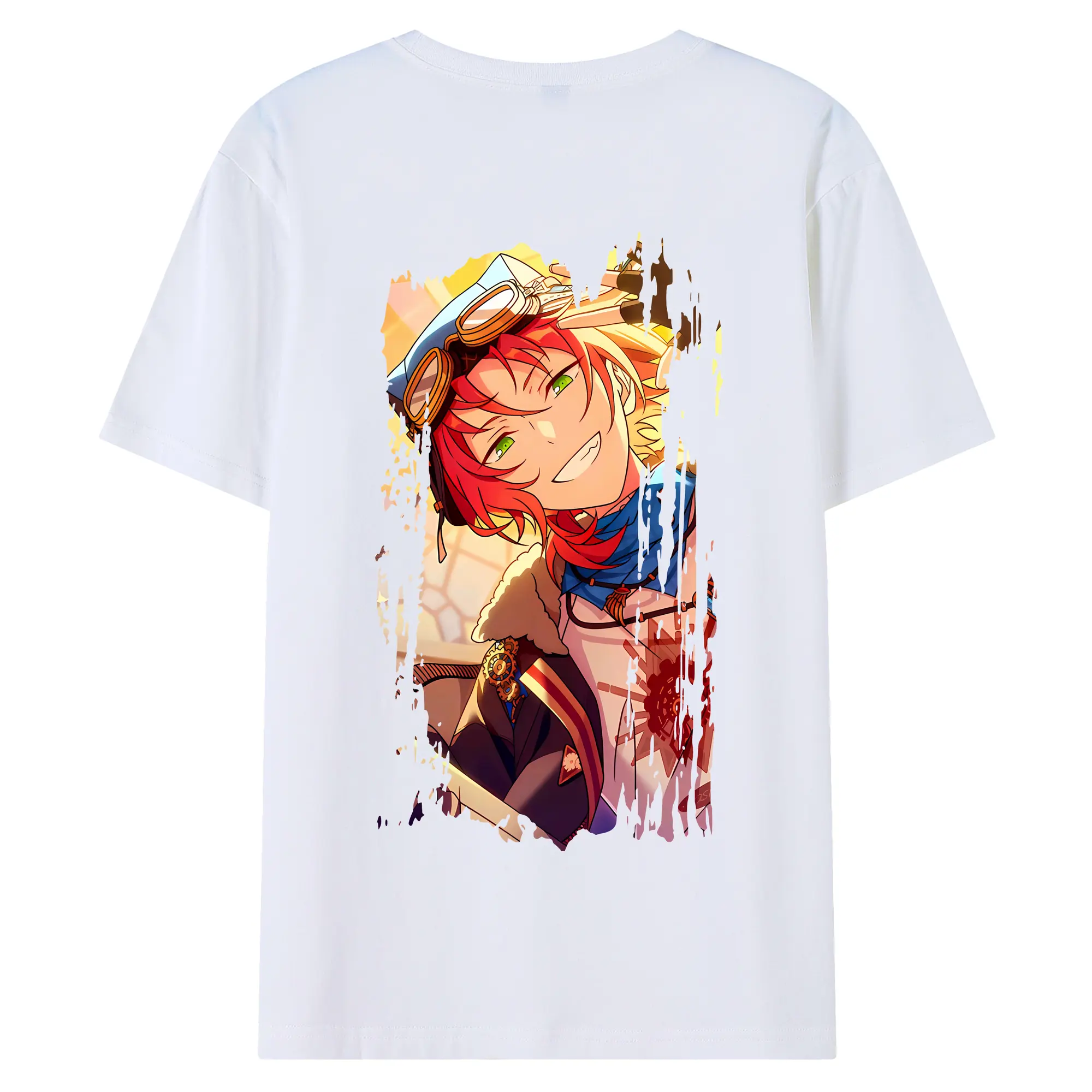 あんさん ぶる グッズ Knights 月永レオ - 綿100％ 半袖Tシャツ ・ バックプリント ・ 快適 通気性 ・ 日常使い 散歩 スポーツ用