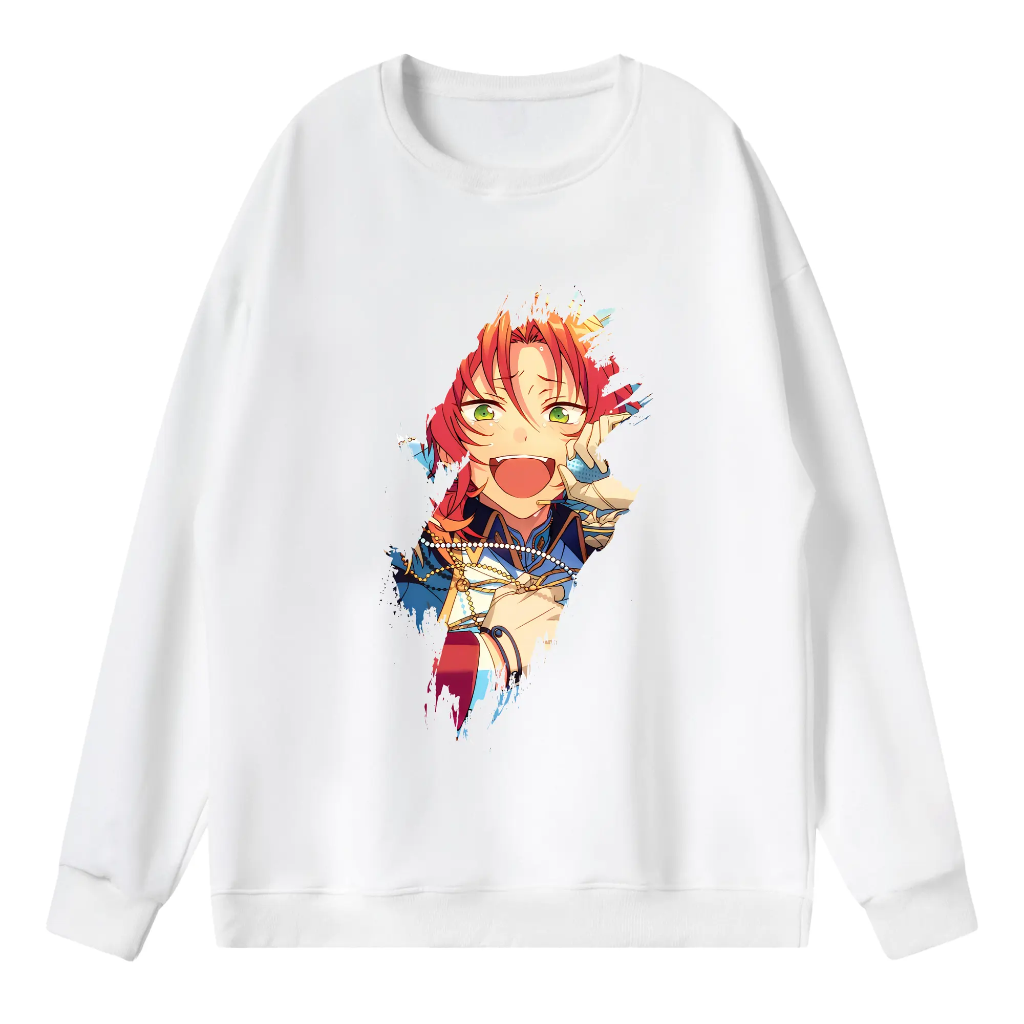 あんさん ぶる グッズ Knights 月永レオ - 薄手 クルーネック スウェット 裏毛260g · ポリエステル 春秋向け カジュアル 男女兼用 · トレーナー デイリー スポーツ 散歩に最適