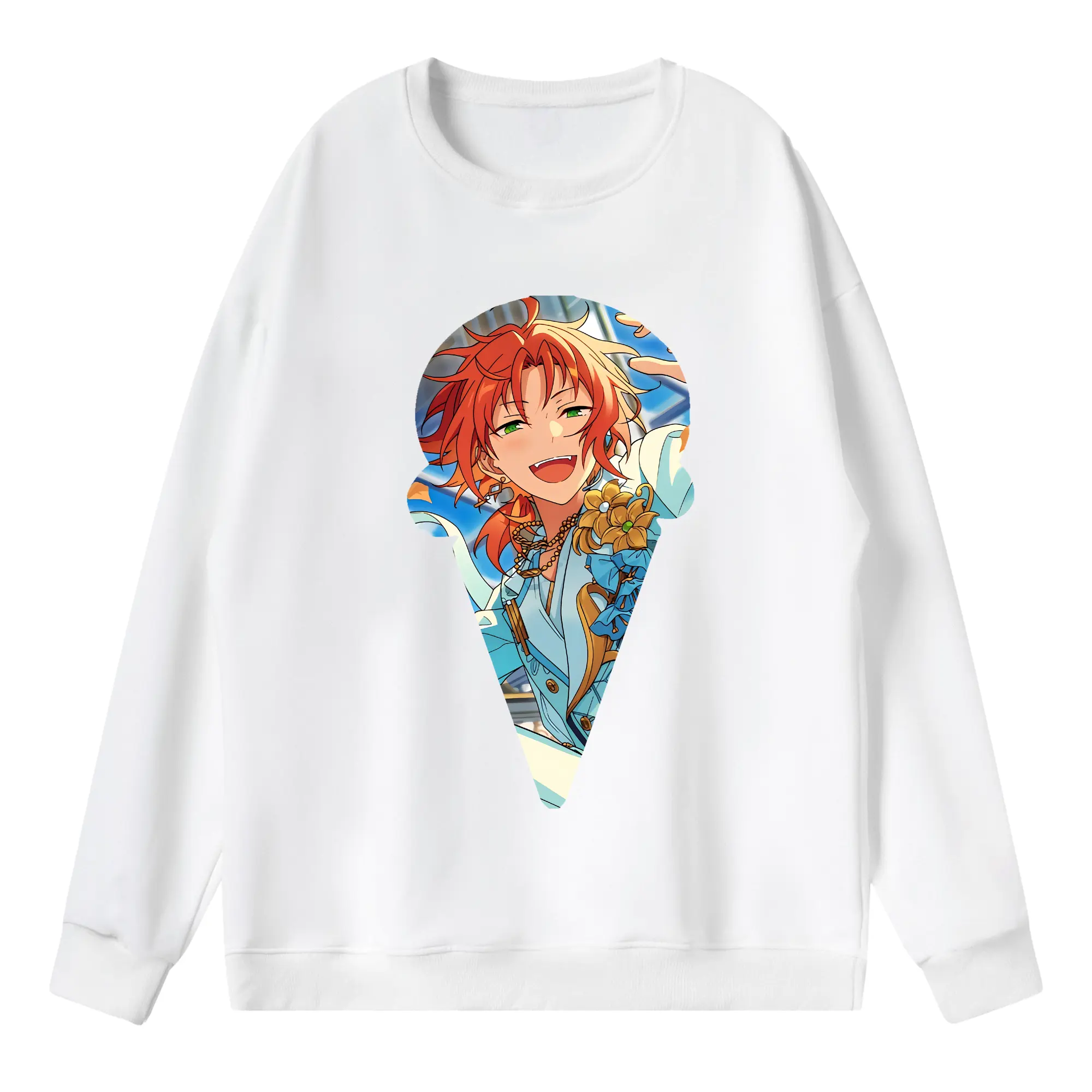 あんさん ぶる グッズ Knights 月永レオ - 薄手 クルーネック スウェット 裏毛260g · ポリエステル 春秋向け カジュアル 男女兼用 · トレーナー デイリー スポーツ 散歩に最適