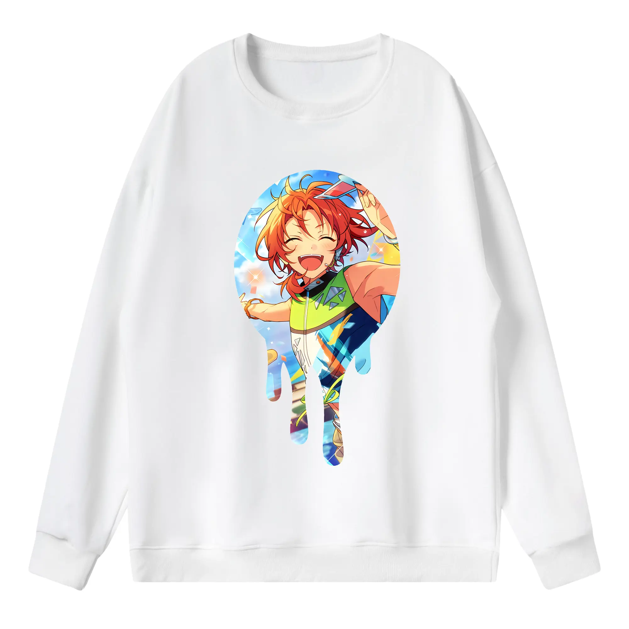 あんさん ぶる グッズ Knights 月永レオ - 薄手 クルーネック スウェット 裏毛260g · ポリエステル 春秋向け カジュアル 男女兼用 · トレーナー デイリー スポーツ 散歩に最適