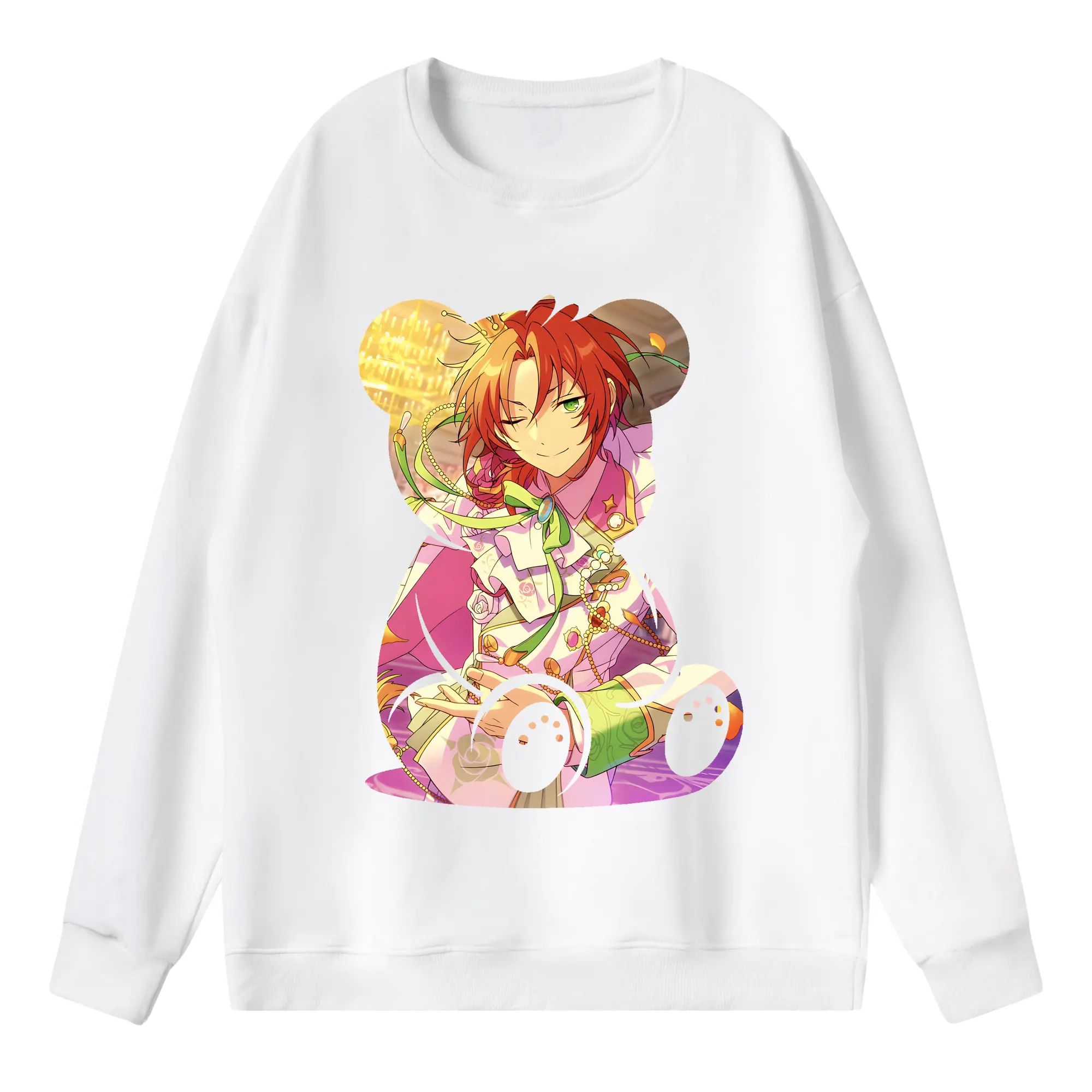 あんさん ぶる グッズ Knights 月永レオ - 薄手 クルーネック スウェット 裏毛260g · ポリエステル 春秋向け カジュアル 男女兼用 · トレーナー デイリー スポーツ 散歩に最適