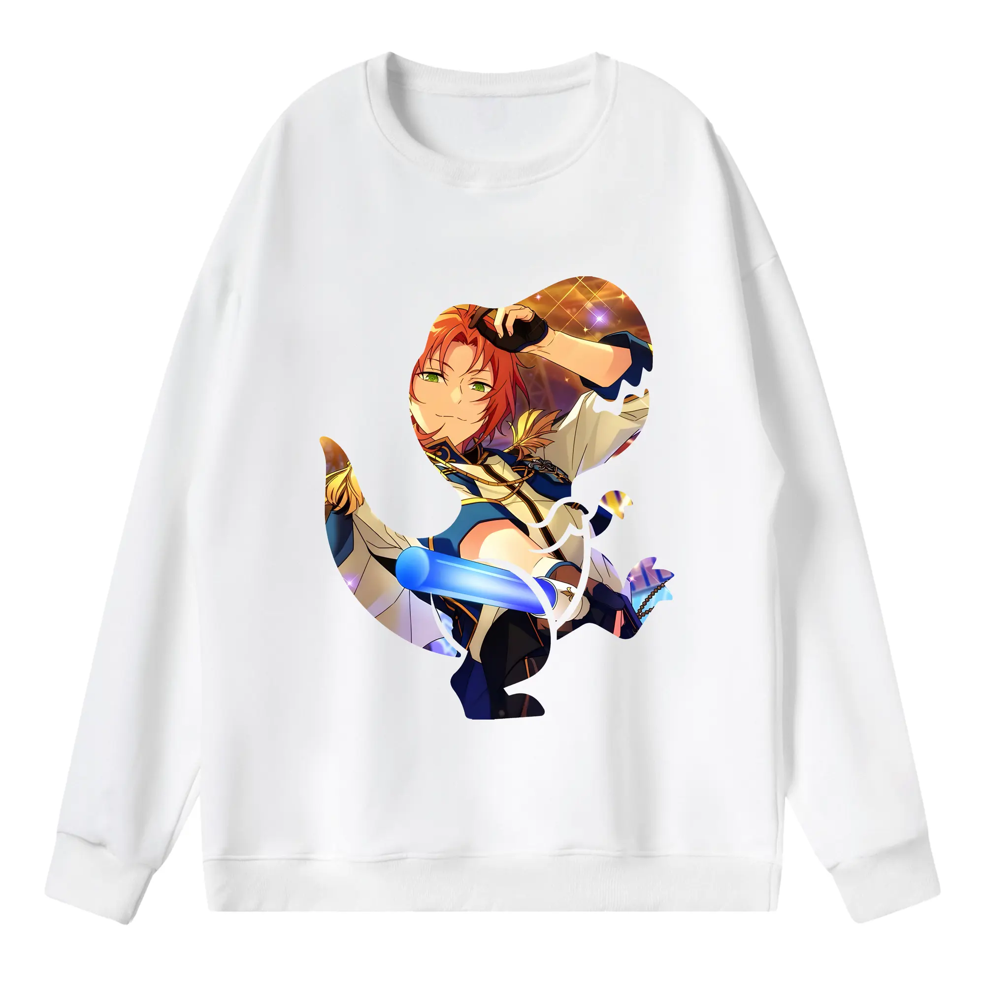 あんさん ぶる グッズ Knights 月永レオ - 薄手 クルーネック スウェット 裏毛260g · ポリエステル 春秋向け カジュアル 男女兼用 · トレーナー デイリー スポーツ 散歩に最適