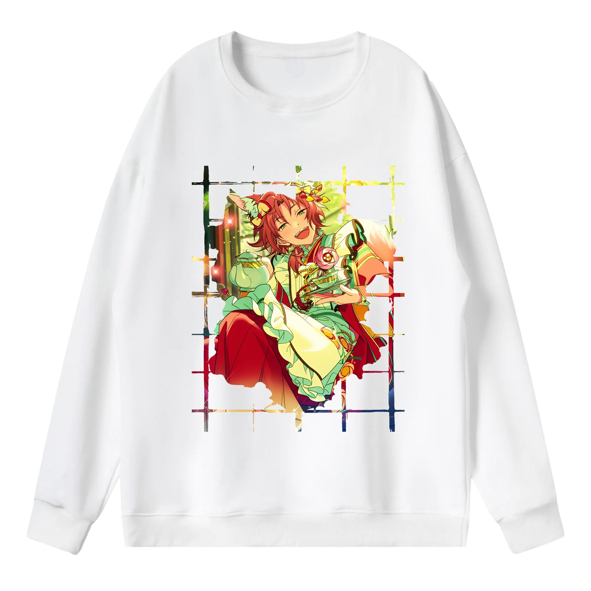 あんさん ぶる グッズ Knights 月永レオ - 薄手 クルーネック スウェット 裏毛260g · ポリエステル 春秋向け カジュアル 男女兼用 · トレーナー デイリー スポーツ 散歩に最適