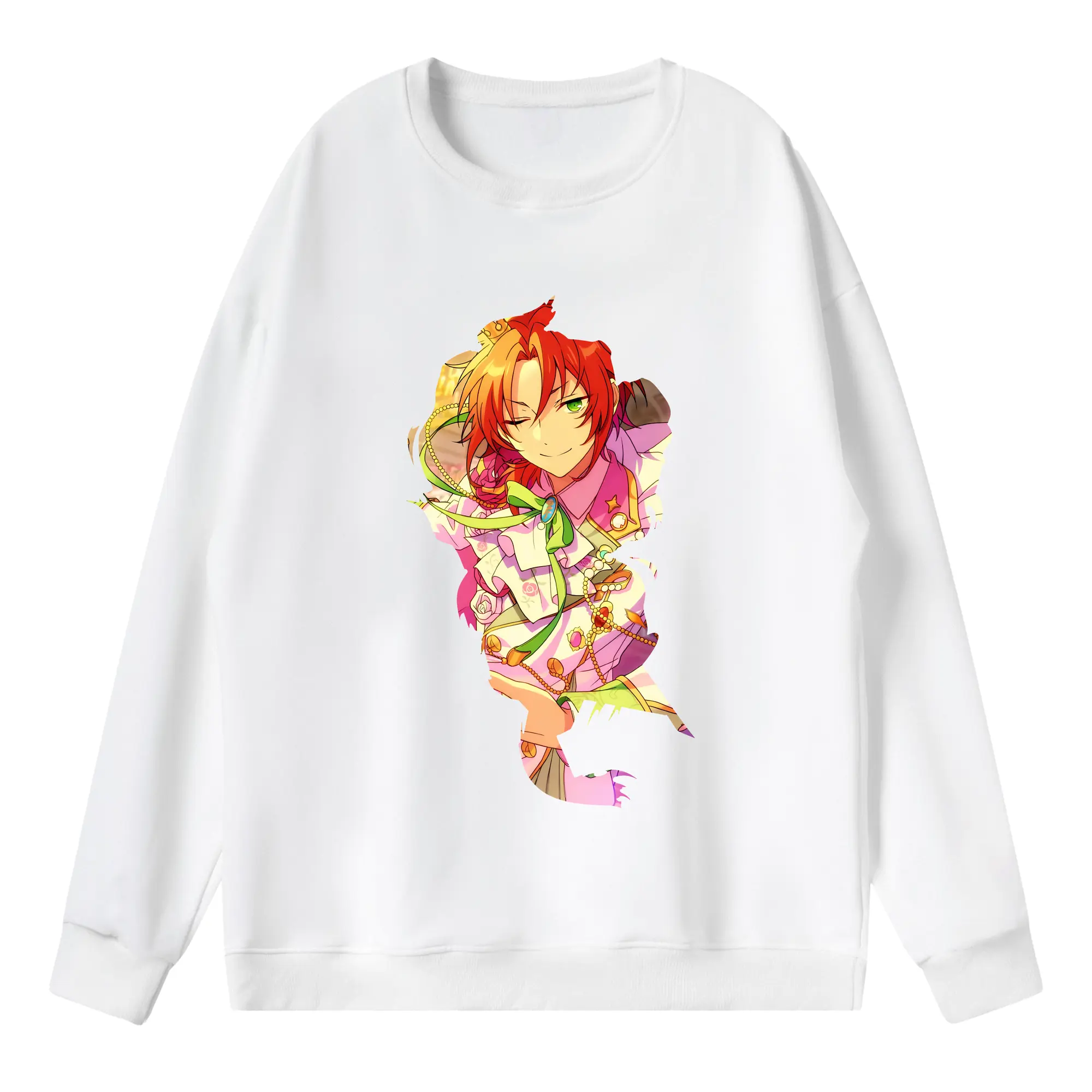 あんさん ぶる グッズ Knights 月永レオ - 薄手 クルーネック スウェット 裏毛260g · ポリエステル 春秋向け カジュアル 男女兼用 · トレーナー デイリー スポーツ 散歩に最適