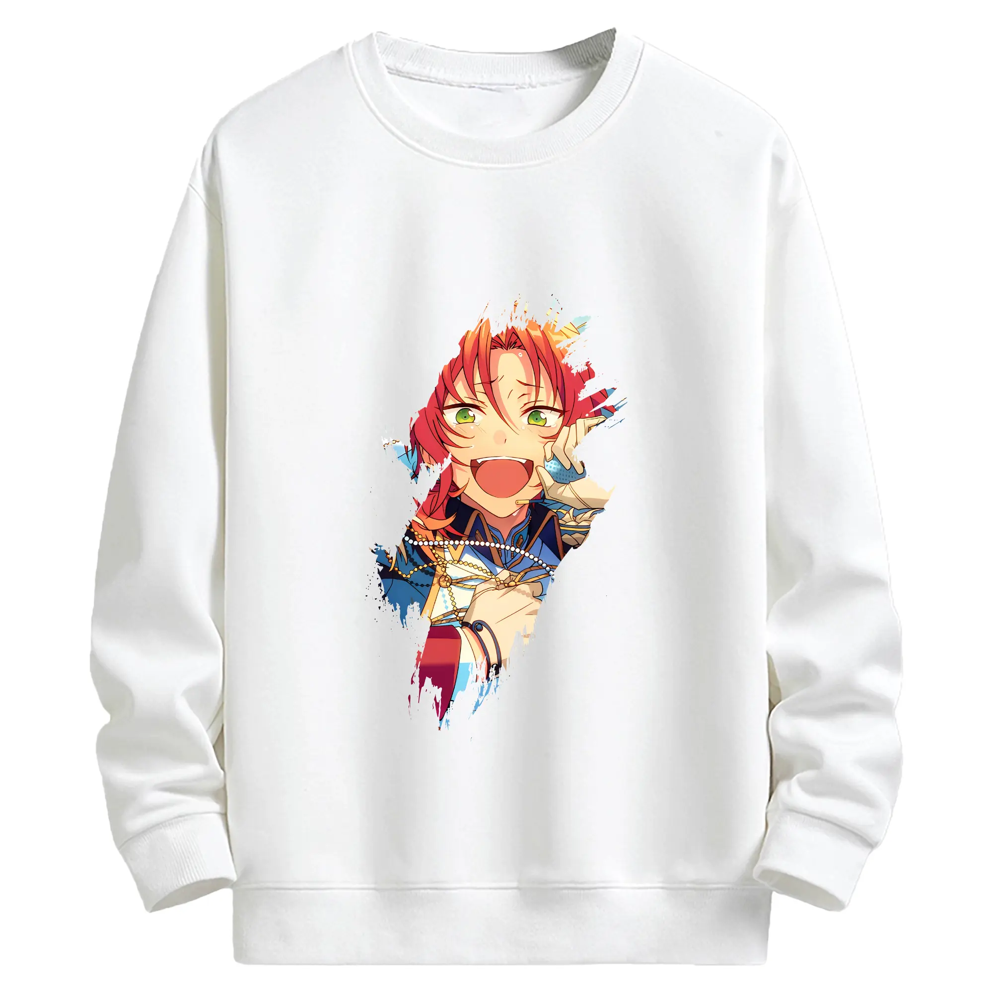 あんさん ぶる グッズ Knights 月永レオ - キッズ クルーネックスウェットシャツ ・ フロントプリント ・ 綿80％ ポリエステル20％ ・ 快適 通学 スポーツ 日常使い お散歩用