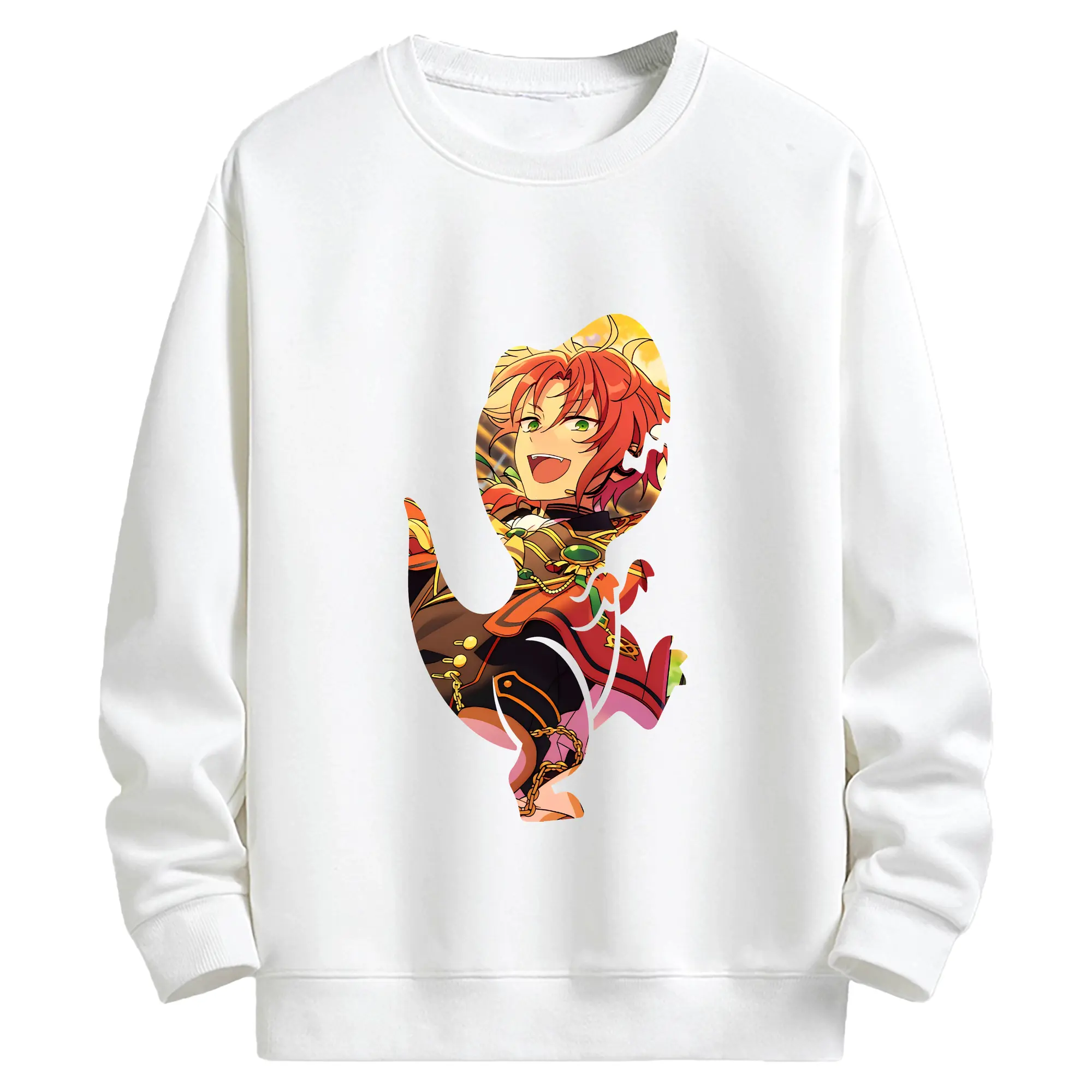 あんさん ぶる グッズ Knights 月永レオ - キッズ クルーネックスウェットシャツ ・ フロントプリント ・ 綿80％ ポリエステル20％ ・ 快適 通学 スポーツ 日常使い お散歩用