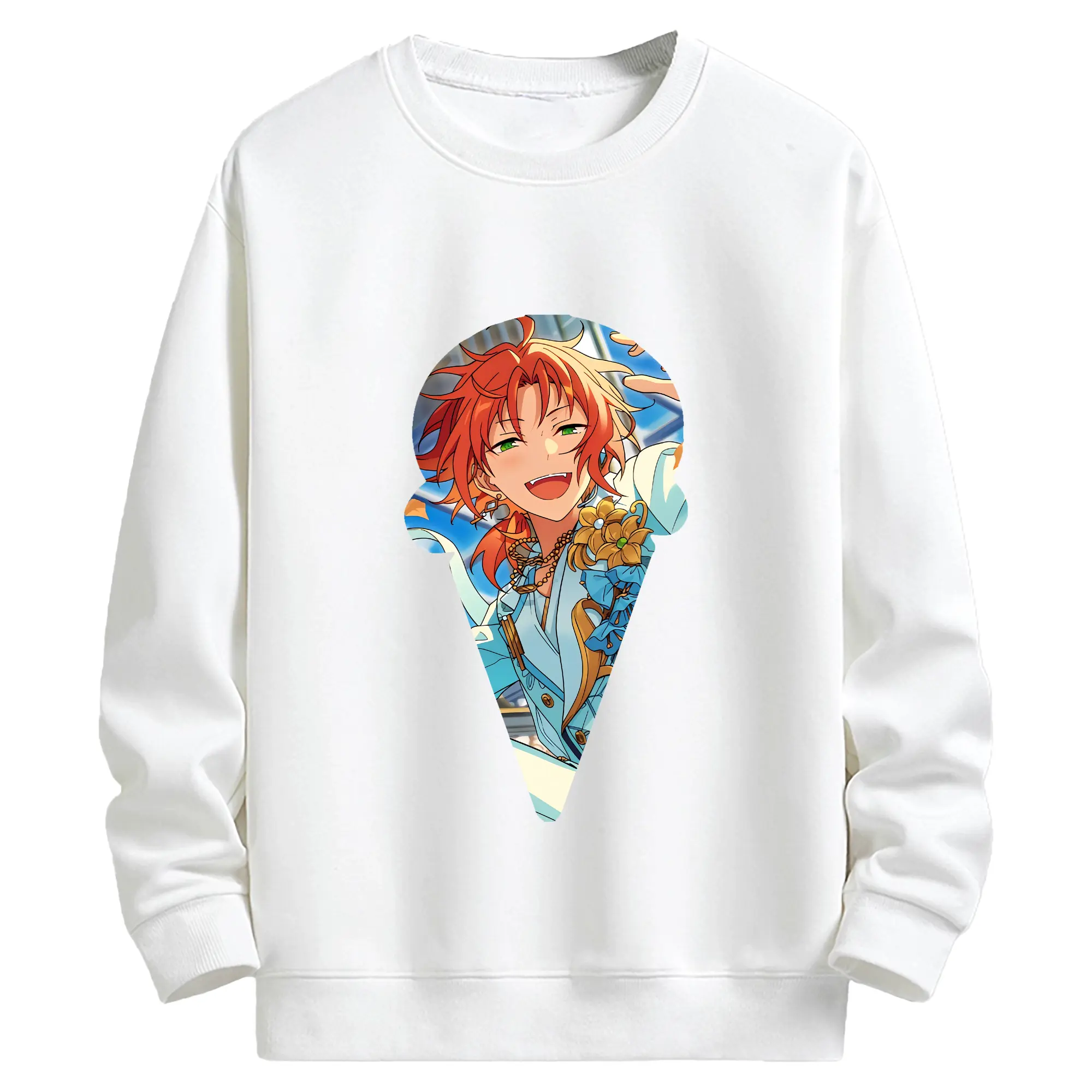 あんさん ぶる グッズ Knights 月永レオ - キッズ クルーネックスウェットシャツ ・ フロントプリント ・ 綿80％ ポリエステル20％ ・ 快適 通学 スポーツ 日常使い お散歩用