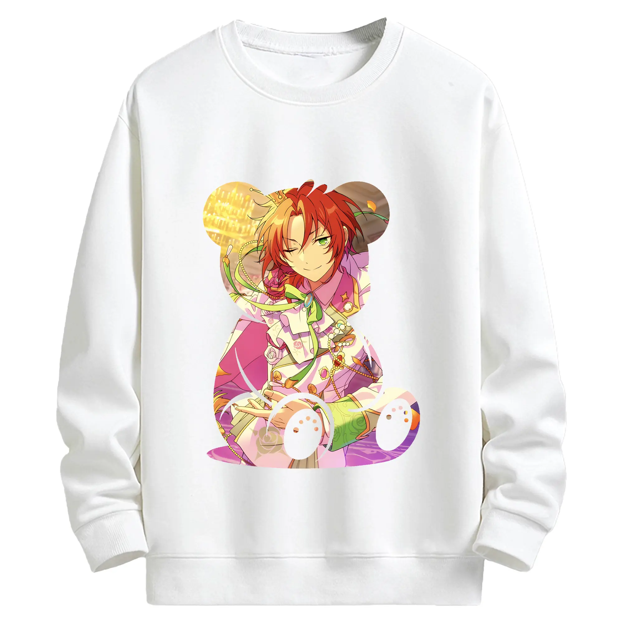 あんさん ぶる グッズ Knights 月永レオ - キッズ クルーネックスウェットシャツ ・ フロントプリント ・ 綿80％ ポリエステル20％ ・ 快適 通学 スポーツ 日常使い お散歩用