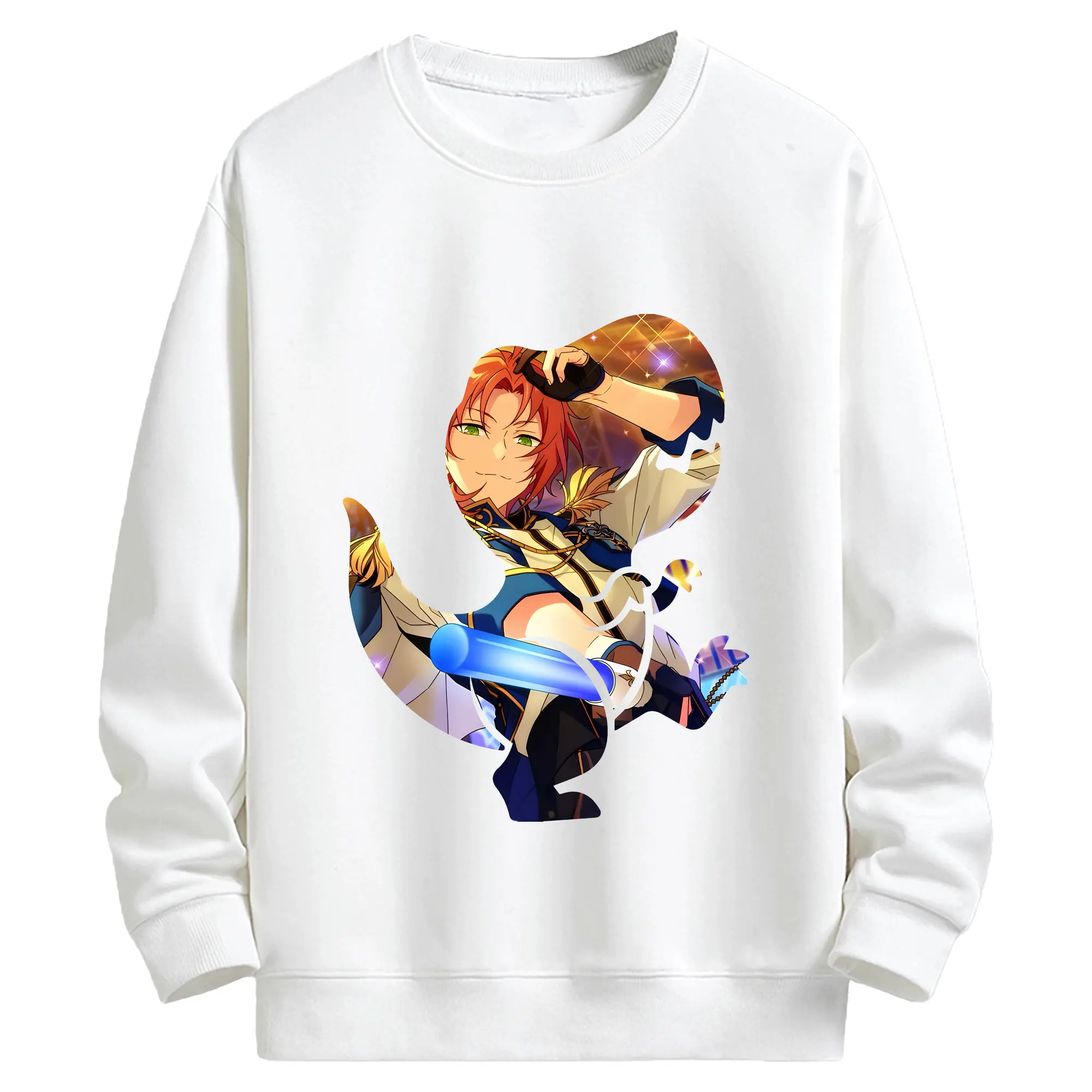 あんさん ぶる グッズ Knights 月永レオ - キッズ クルーネックスウェットシャツ ・ フロントプリント ・ 綿80％ ポリエステル20％ ・ 快適 通学 スポーツ 日常使い お散歩用